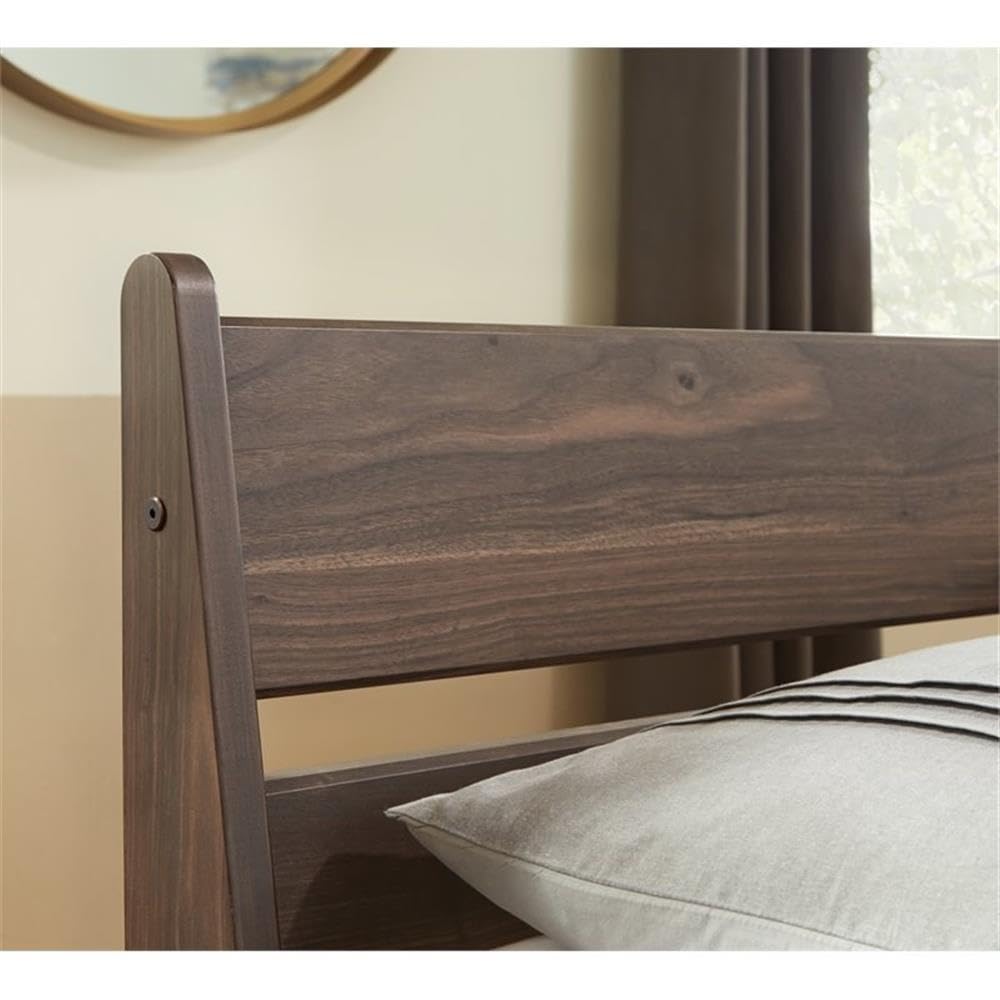 Home Square 2-Piece Queen Bedroom Set with Upholstered Headboard & Sturdy Platform Bed in Rich Mocha Finish - Perfect for Modern Master Bedrooms & Guest Rooms