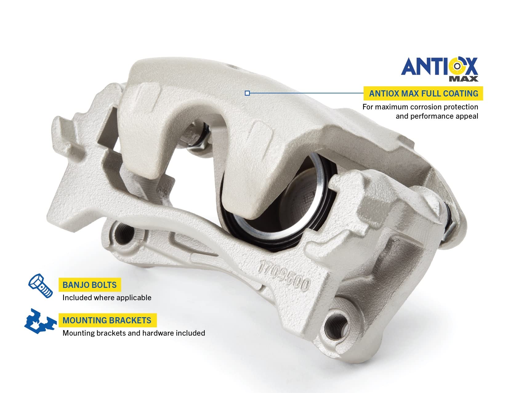 Goodyear GY5387A AntiOx Coated Brake Caliper - Rear Passenger Side Replacement for Chrysler Aspen 2007-2009, Dodge Durango 2004-2009, Ram 1500 2002-2010 & 2011-2018 | Heavy Duty Truck & SUV Brake System Upgrade | Perfect for Off-Roading, Towing & Daily Commuting
