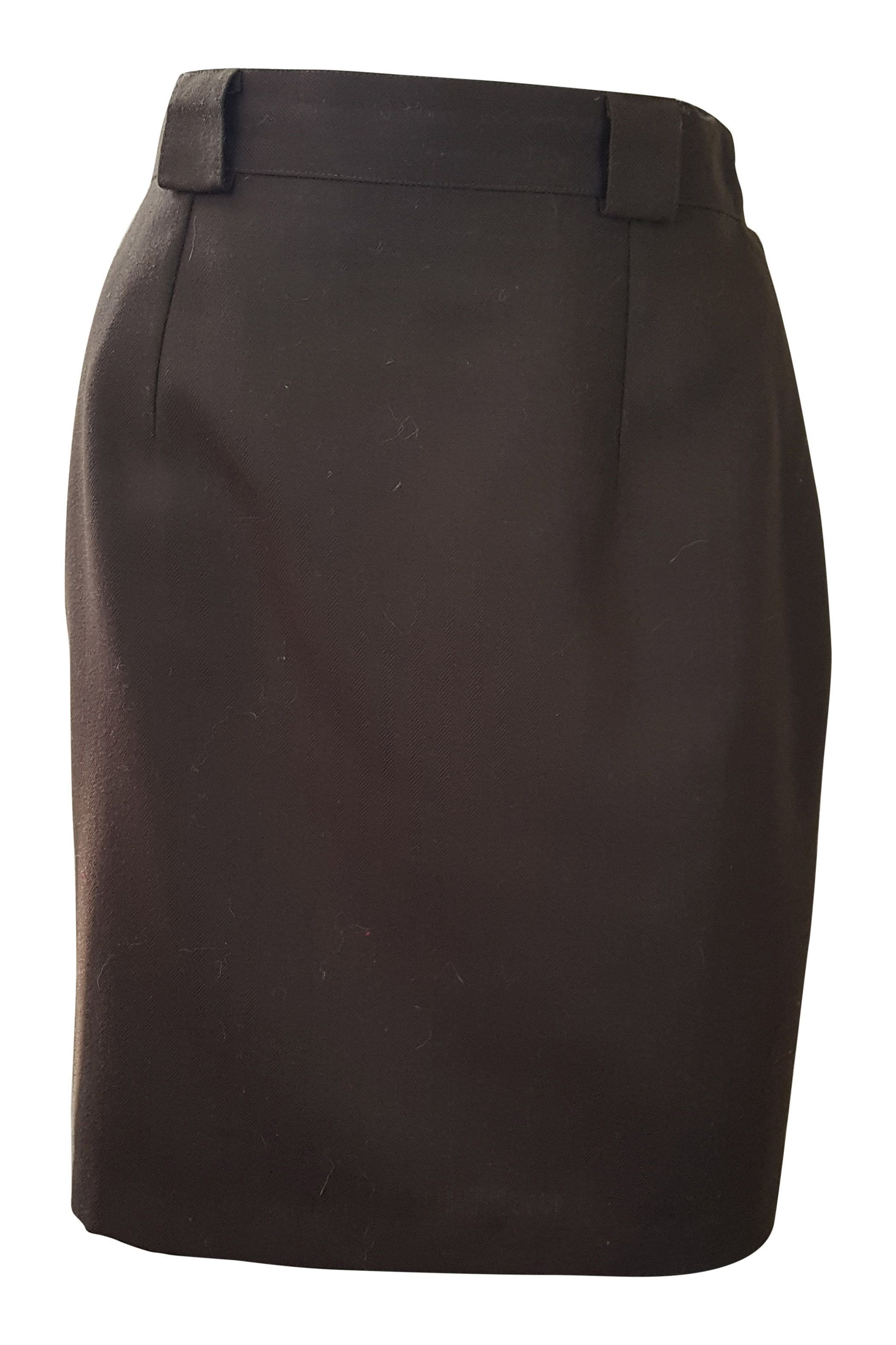 Vintage Brown Wool Pencil Skirt for Women - High Waist Slim Fit Office Skirt (Size UK 10/US 6) - Perfect for Work, Business Meetings & Formal Occasions