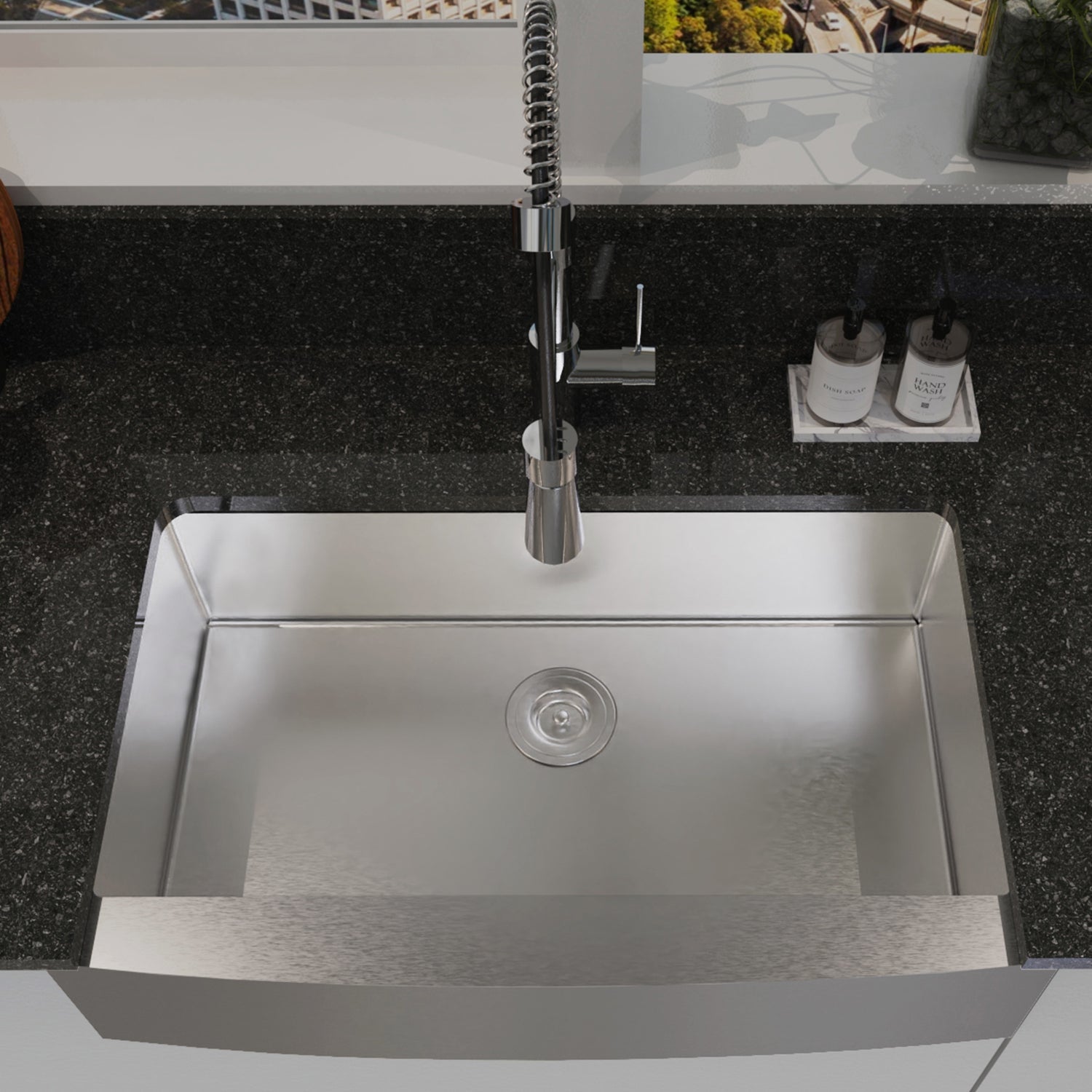 DAX Farmhouse Top Mount Kitchen Sink 36 x 21 Inches 16 Gauge Stainless Steel with Accessories Included (DX SQ 3621) - Perfect for Modern Farmhouse & Rustic Kitchen Renovations