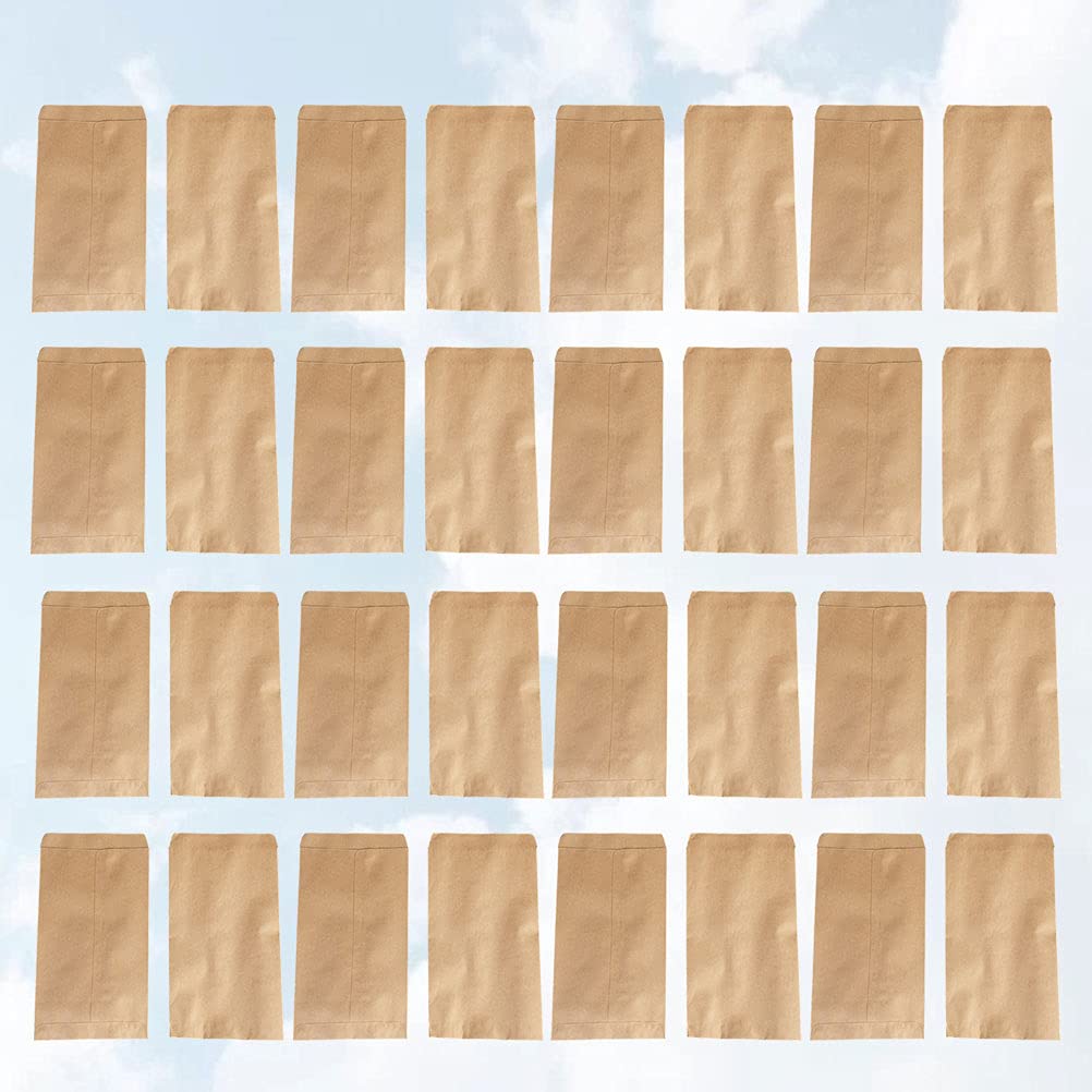 100pcs Brown Kraft Paper Bags - Sandwich Lunch Bags, Small Grocery Bags, Cash Envelopes for Party, Gift & Coin Storage | Eco-Friendly Food Packaging for Picnics, School Lunches & Retail Use