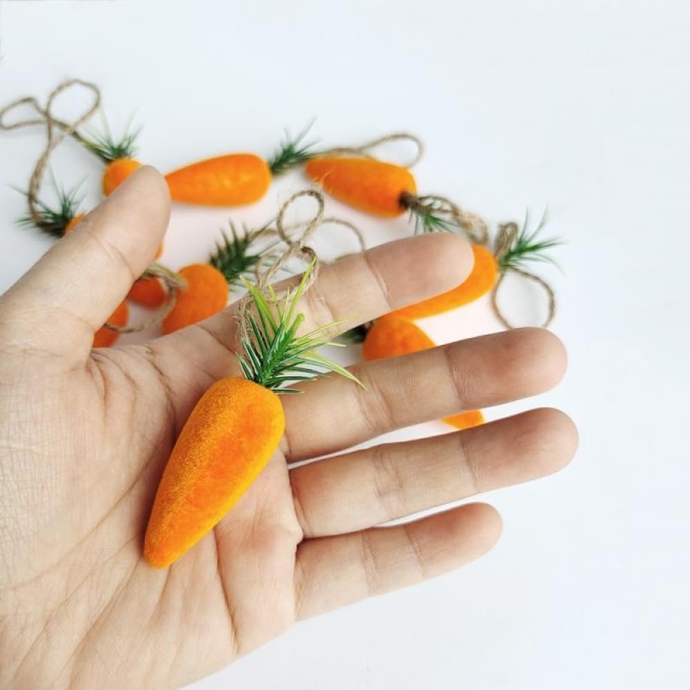 20PCS Easter Hanging Carrot Decorations - Artificial Foam Carrot Ornaments for Easter Party, Home DIY Crafts, Spring Festival Decor (Orange, 20 Pieces) - Perfect for Easter Egg Hunts, Bunny Decor, Spring Wreaths & Table Centerpieces