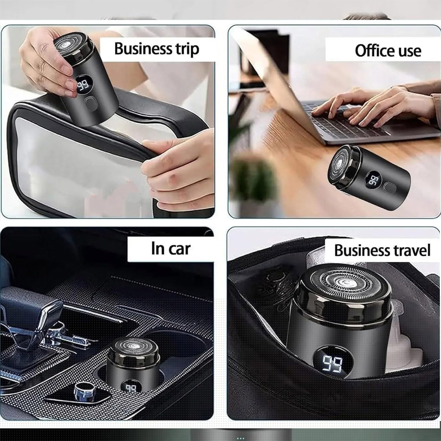 Doonai Mini Portable Electric Shaver - USB Rechargeable Painless Hair Trimmer for Men, Pocket Size Travel Razor for Home, Car & On The Go (Brown) | Perfect for Business Trips, Gym Bags & Quick Grooming Anywhere