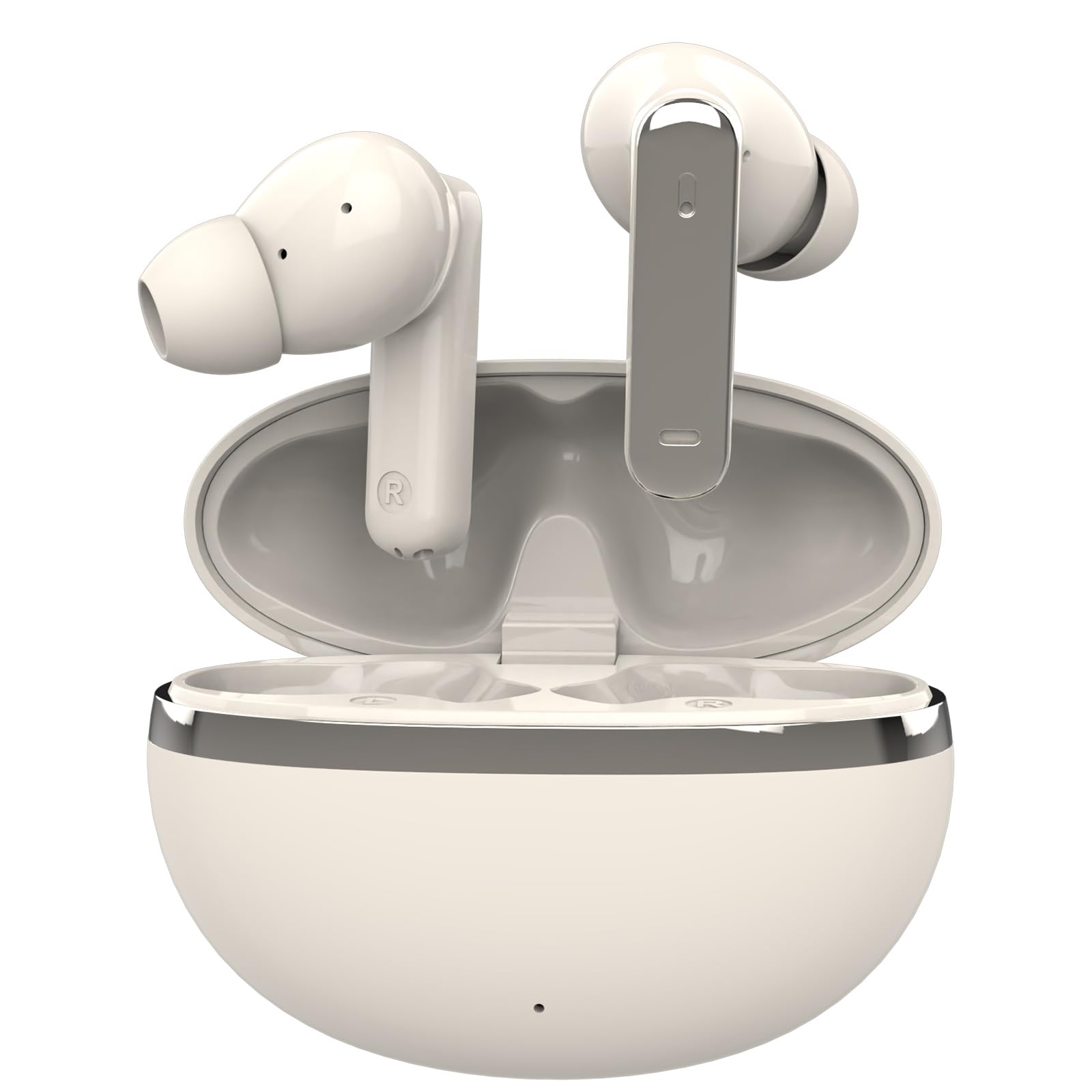 Wireless Earbuds Bluetooth 5.3 with Charging Case - Stereo Headphones with Mic for iPhone & Android - White | Perfect for Gym, Running & Travel