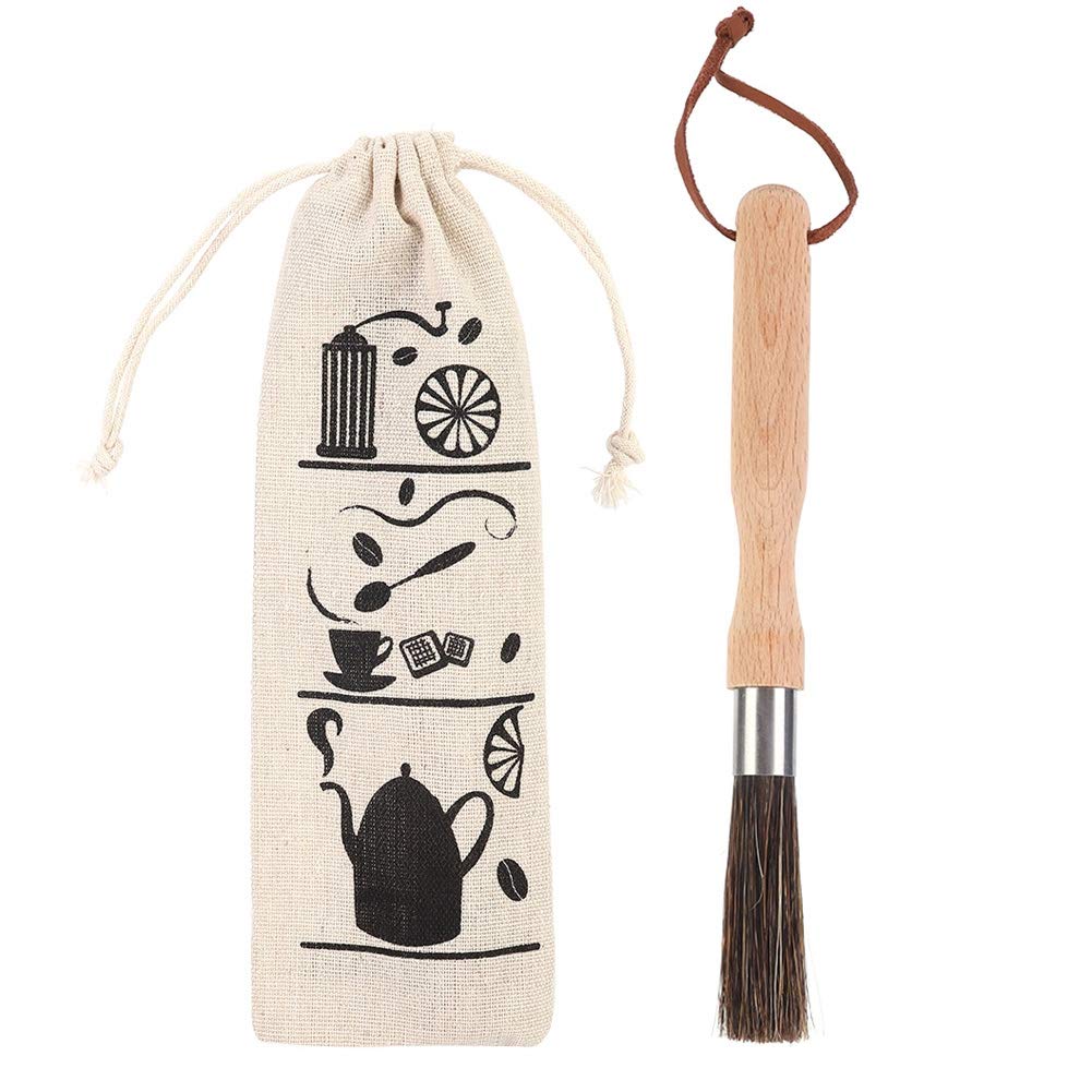Premium Coffee Grinder Powder Brush with Soft Bristles & Hanging Rope - Perfect for Espresso Machines, French Press, and Countertop Cleaning - Barista Essential Tool for Coffee Enthusiasts