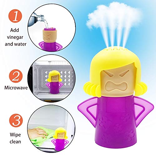 OIF Angry Mama Microwave Cleaner – Fast & Easy Steam Cleaner for Microwave Ovens | Removes Stubborn Stains in Minutes | Works with Vinegar & Water | Perfect for Home & Office Kitchens (Purple) | Ideal for Quick Cleaning & Sanitizing