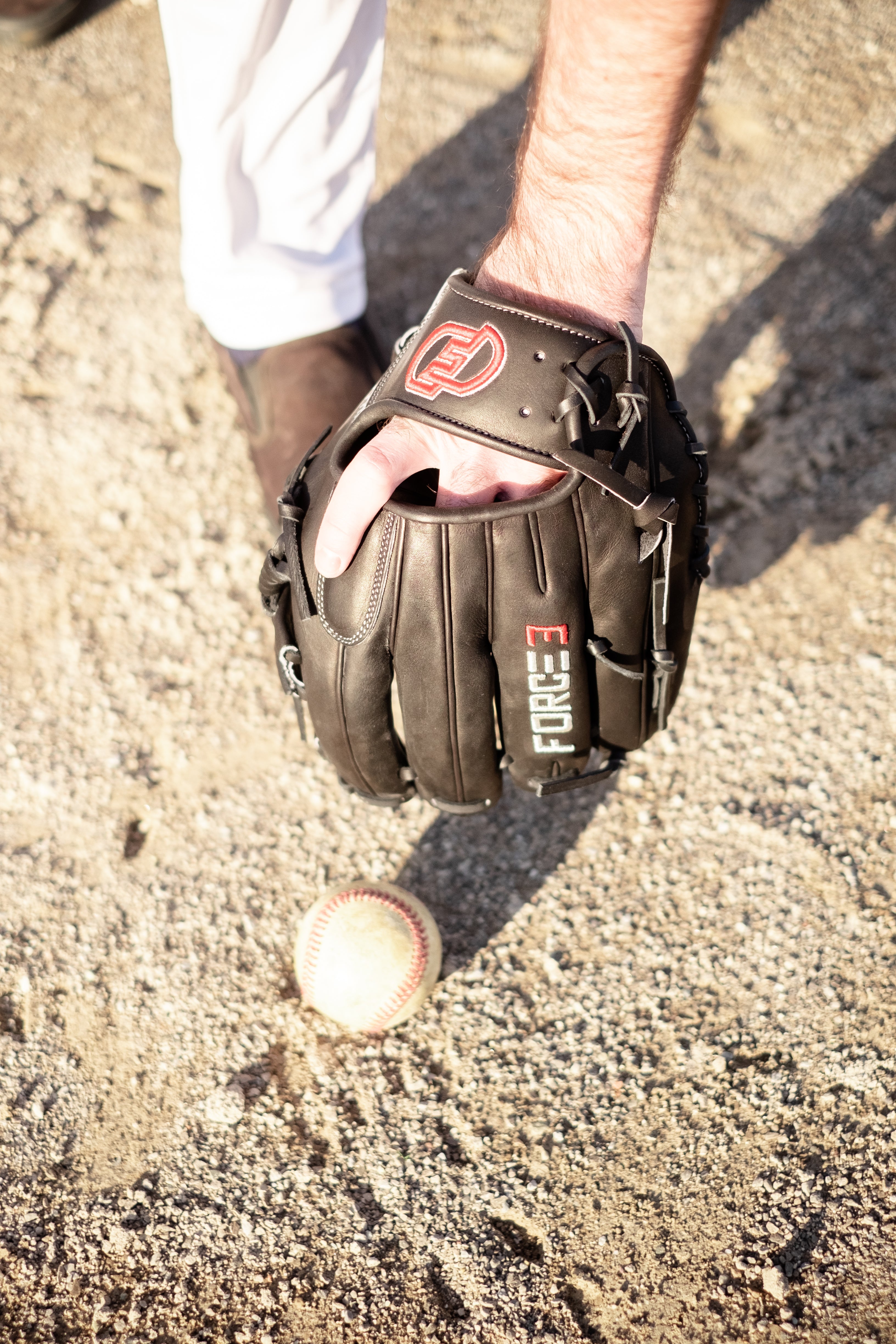 FORCE3 ELITE Series Baseball Infielder's Glove - Premium Black Leather Glove for Baseball Players | Perfect for Infield Practice, Games & Training
