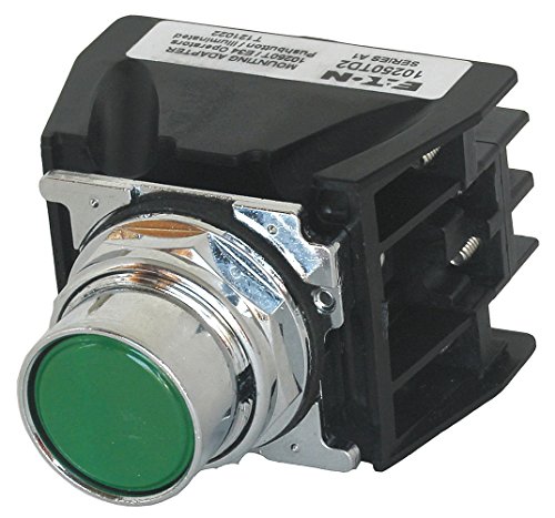 Eaton 10250T706G Green Flush Push Button with Contacts - Industrial Control Panel & Machine Equipment Switch for Automation Systems