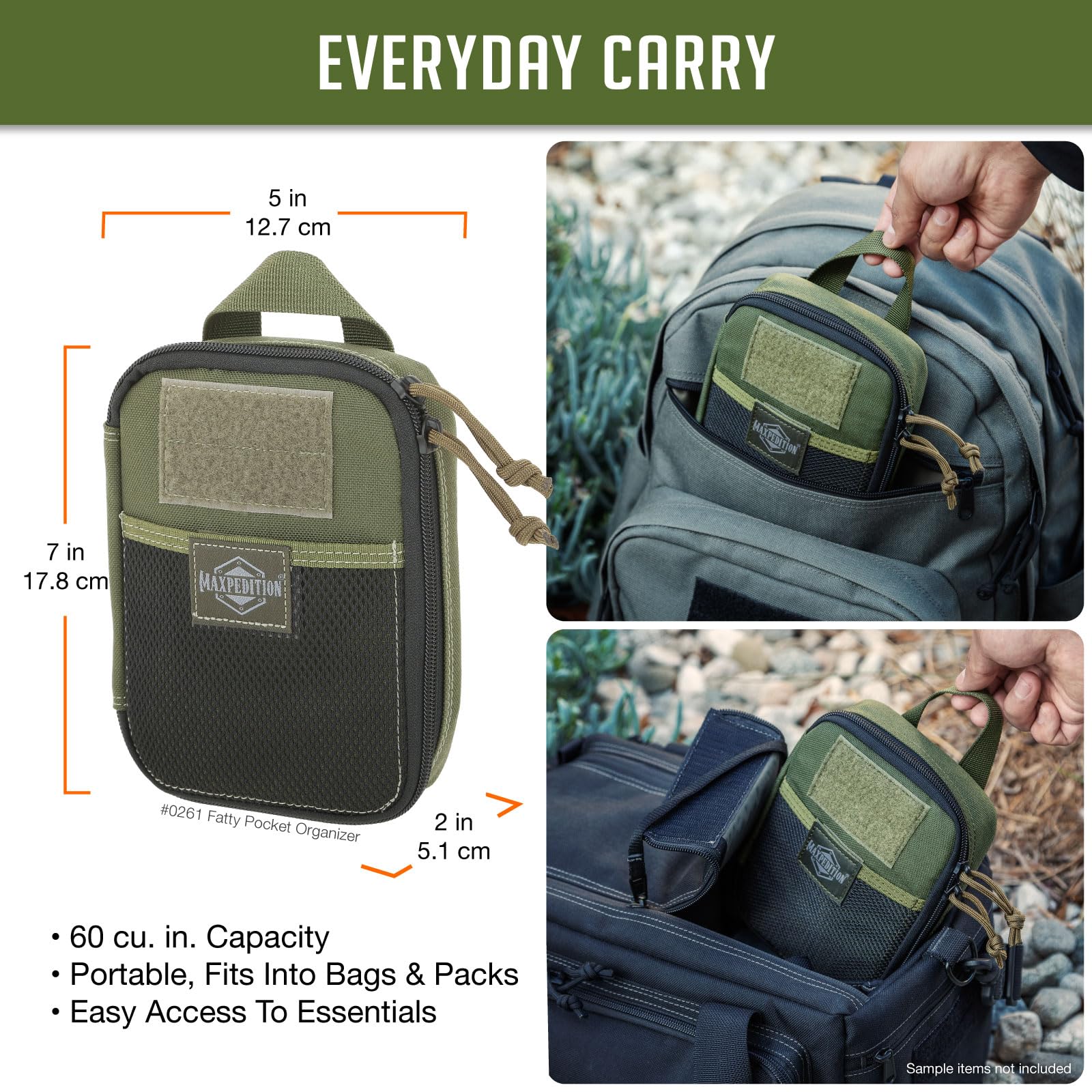 Maxpedition Fatty Pocket Organizer - Durable EDC Gear Pouch for Tactical, Hiking & Outdoor Essentials | Compact Carry Solution for Knives, Flashlights & Survival Tools