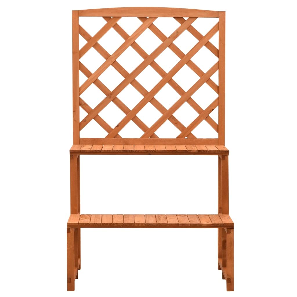27.6 Inch Tall Orange Wooden Plant Stand with Trellis - 16.5x47.2 Inch Solid Firwood Indoor/Outdoor Plant Holder for Climbing Flowers, Vines & Potted Plants - Perfect for Garden, Patio, Balcony Decor