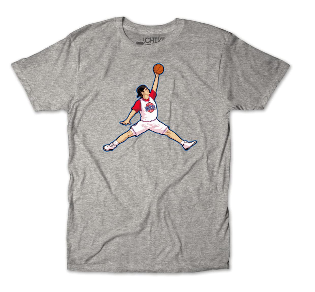 90s Movies Basketball T-Shirt with Air Bill Murray Print - Men's Casual Graphic Tee (X-Large, Grey) for Retro Movie Fans & Streetwear Style