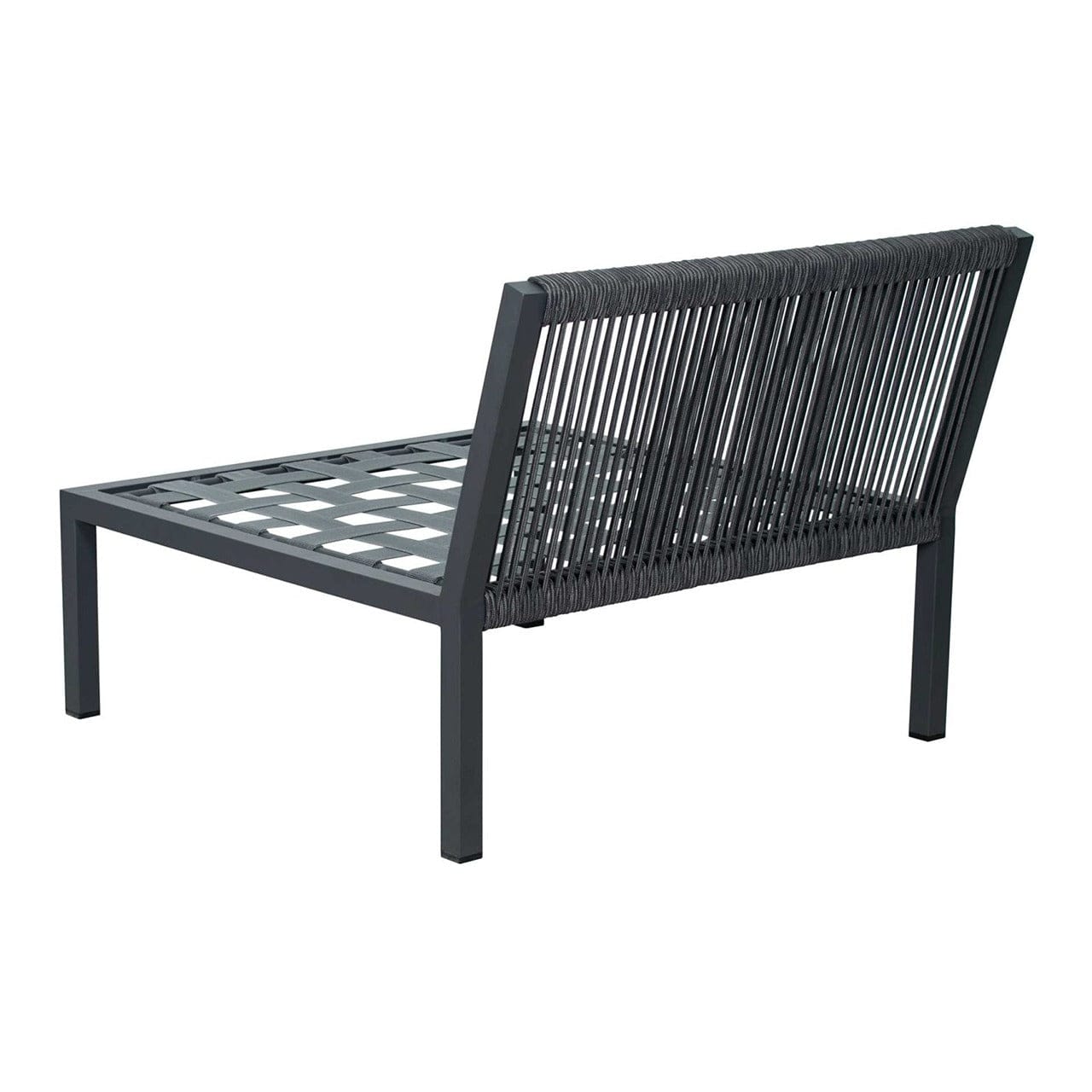 Bahamian Outdoor Sectional Armless Chair - Waterproof Wicker Patio Furniture for Poolside, Garden, and Backyard Relaxation