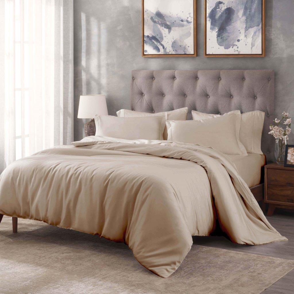 Premium Egyptian Cotton 400 Thread Count Duvet Cover Set - Ultra Soft & Breathable Bedding for Luxury Hotels & Master Bedrooms