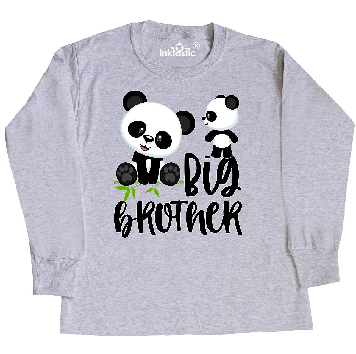 Inktastic Panda Big Brother Youth Long Sleeve T-Shirt - Cute Animal Graphic Tee for Kids - Perfect for School, Playdates & Family Outings