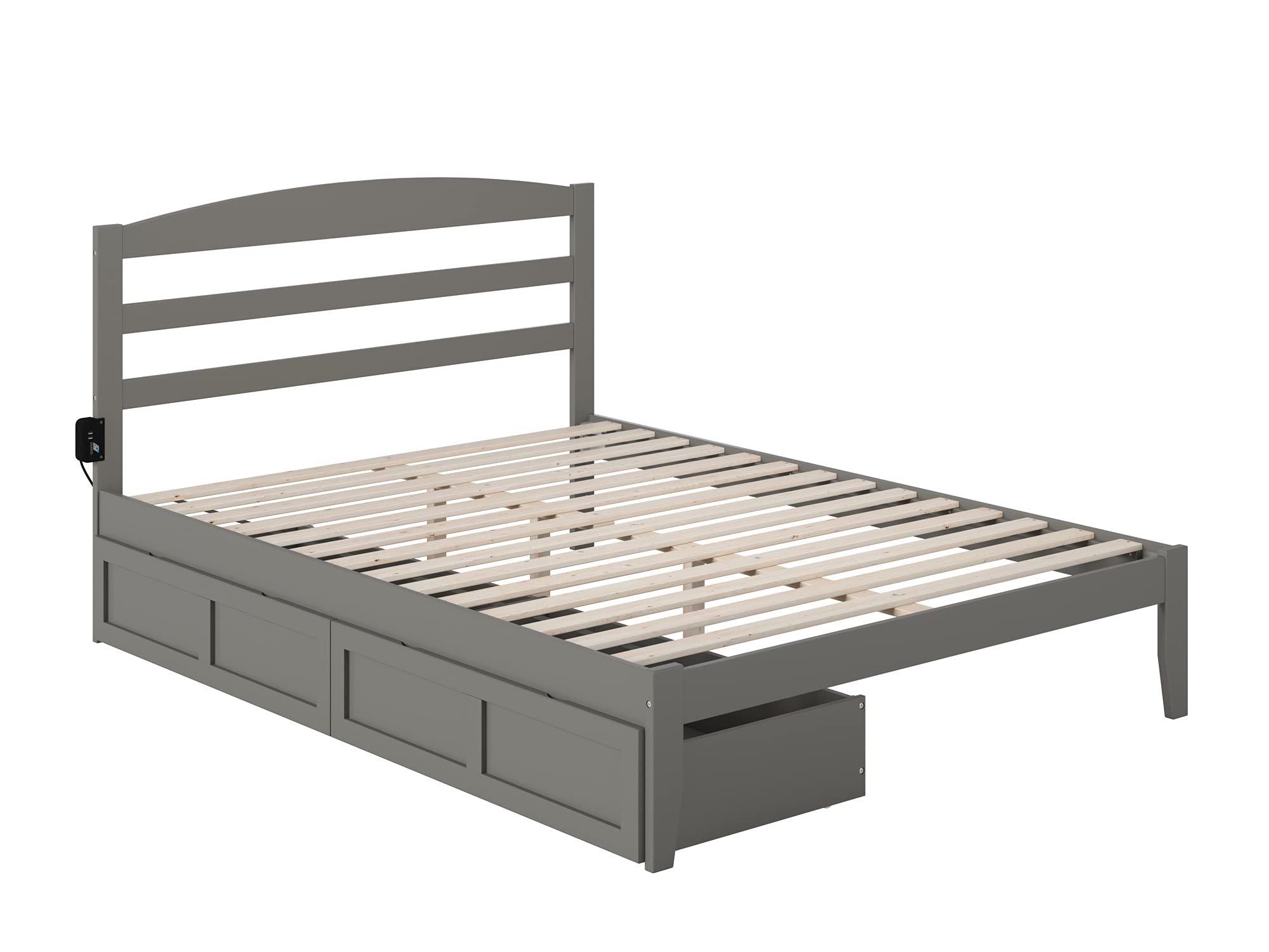 Warren Queen Platform Bed with Storage & USB Charger for Modern Bedrooms