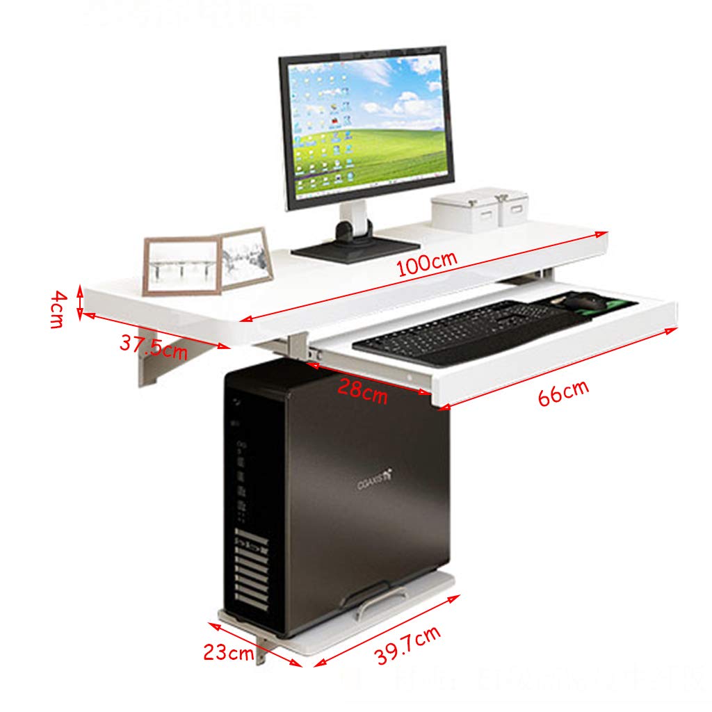 Wall-Mounted Floating Computer Desk - Adjustable Keyboard Tray, Space-Saving Study & Writing Desk for Home Office (120cm) - Perfect for Small Spaces, Apartments & Modern Workstations