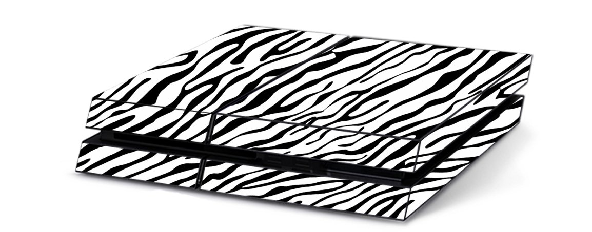 Zebra Print Skin Cover for Sony PlayStation 4 PS4 Console - Protective Decal for Gaming Setup & Customization