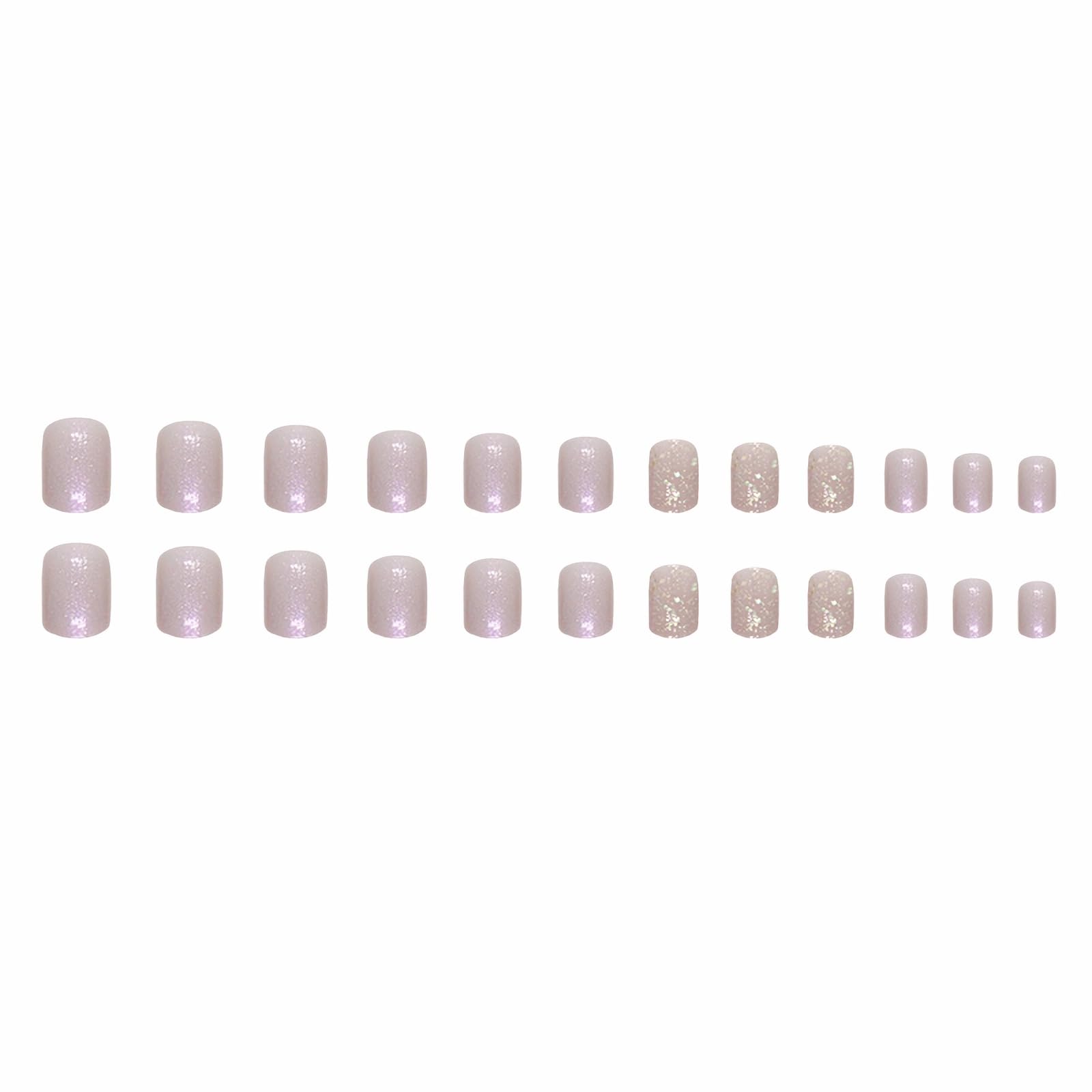 **MERVF Square Press on Nails Short Fake Nails - Purple Chrome Squoval Glue on Nails with Glitter Design, 24pcs Acrylic Nails for Women, Glossy Solid Color False Nails - Perfect for Parties, Weddings, and Daily Wear**