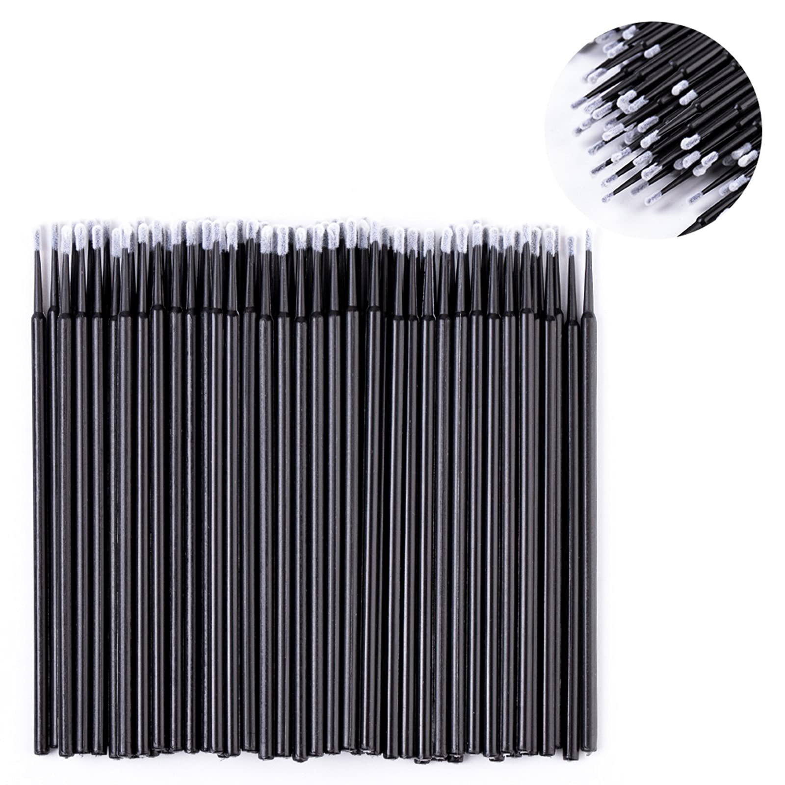 300 PCS Professional Eyelash Extension Kit - Disposable Lash Spoolies, Micro Swab Brushes, Mascara Wands & Lip Brushes for Eyelash Extensions, Tattoo & Makeup Application (Black) - Perfect for Salon Professionals & DIY Beauty Enthusiasts
