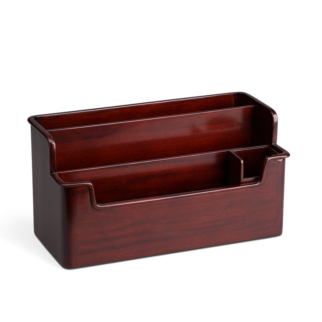 Premium Mahogany Wood Desk Organizer - Stylish Office Desk Caddy for Pens, Pencils & Supplies | Perfect for Home Office, Study & Workspace Organization