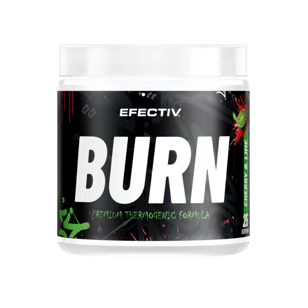 Efectiv Nutrition BURN Thermogenic Fat Burner Supplement - 125g | Apple or Cherry Lime Flavor | Weight Loss & Energy Booster for Workouts & Active Lifestyle
