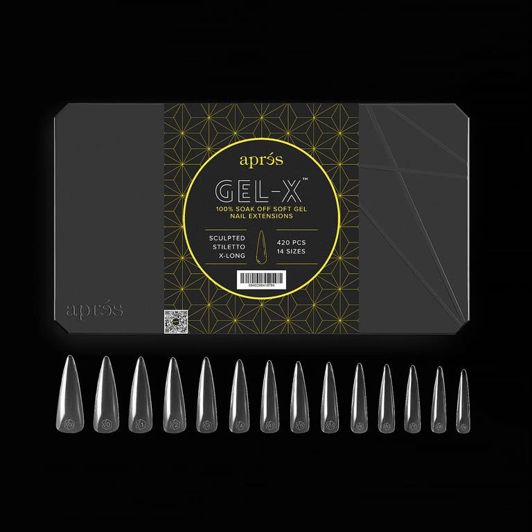 Apres Gel X Tips 2.0 - 420pc Extra Long Stiletto Nail Extensions for Salon & DIY Manicures | Perfect for Special Occasions & Nail Art Designs
