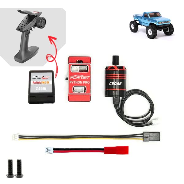 FURITEK TORPEDO BRUSHLESS POWER SYSTEM for REDCAT ASCENT-18 with Python Pro ESC & Cedar Motor - 1/18 Scale RC Car, RC Rock Crawler Electronics for Off-Road Adventure and Trail Crawling (FUR-2530)