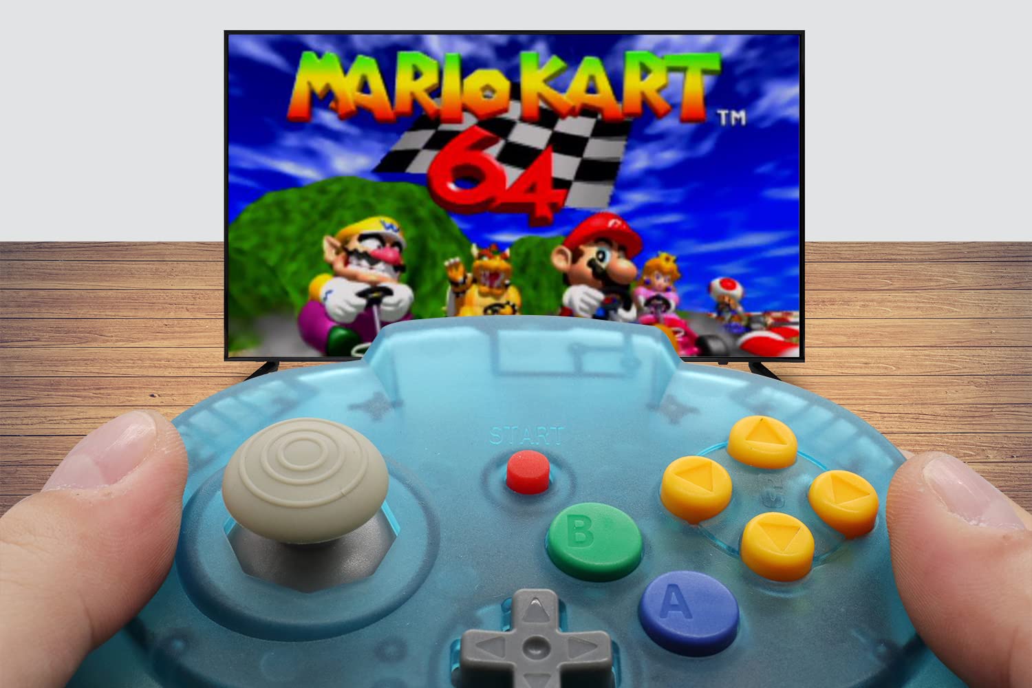 Intec Gaming Warrior 64 Wired Controller for Nintendo 64 N64 Console - Blue | Compatible with Original N64 System | Perfect for Retro Gaming & Multiplayer Sessions
