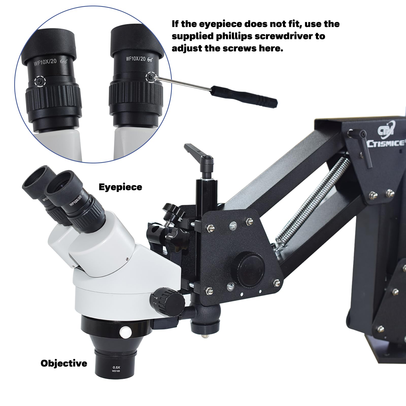 7X-45X Jewelry Microscope with Multi-Directional Spring Stand, 60 LED Ring Light & Dimmer Switch - Professional Tool for Diamond Setting, Hand Engraving, Jewelry Making & Watch Repair (Perfect for Jewelers, Watchmakers & Hobbyists)