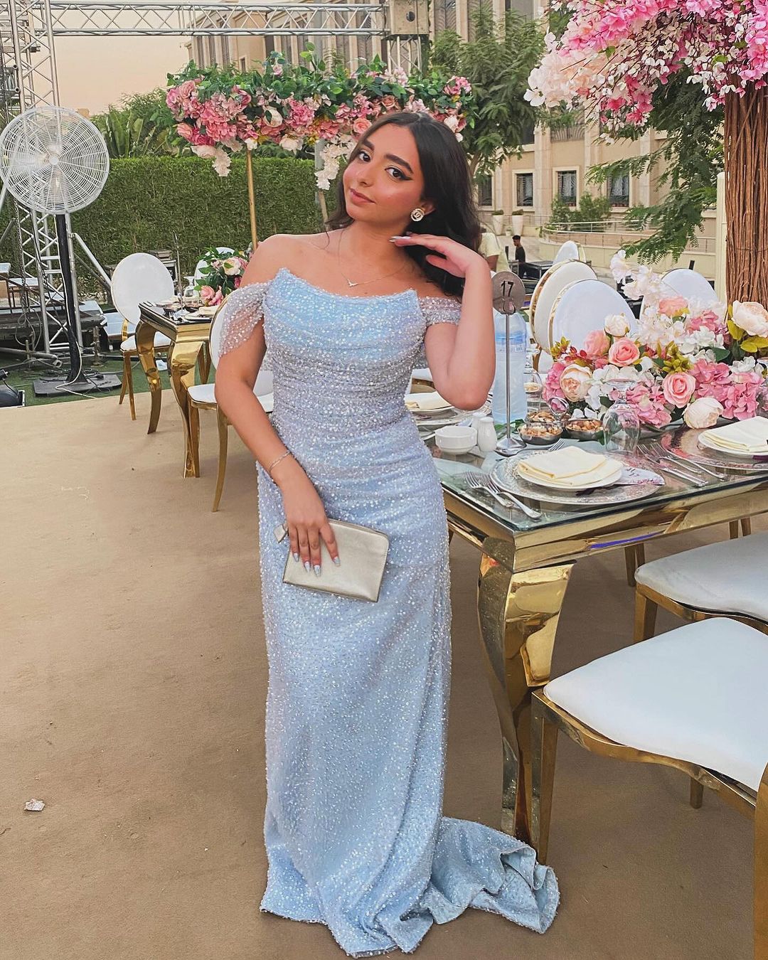 Elegant Off-The-Shoulder Blue Sequin Mermaid Prom Dress J5099 - Perfect for Homecoming, Formal Dances & Special Occasions