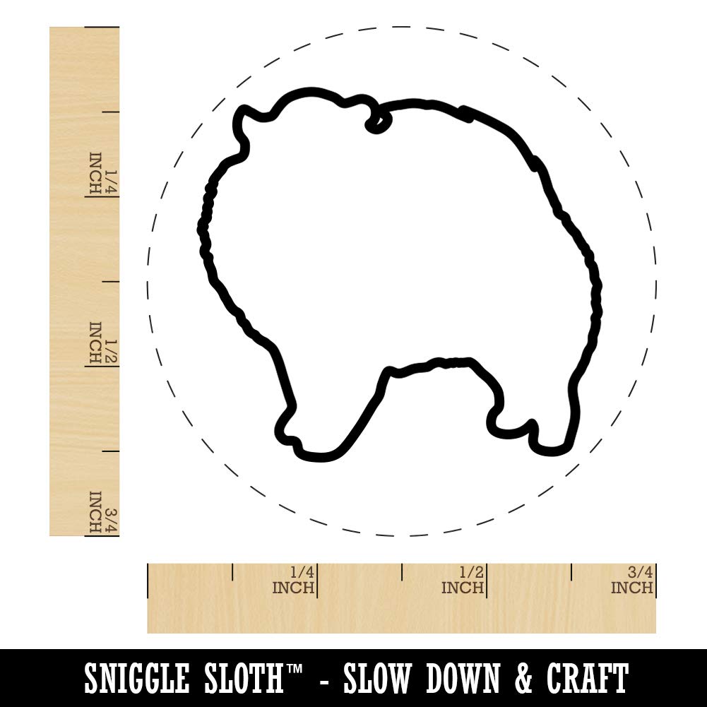 Pomeranian Dog Outline Rubber Stamp - 3/4 Inch Small Craft Stamp for DIY Scrapbooking, Planner Decor, Card Making & Paper Crafts