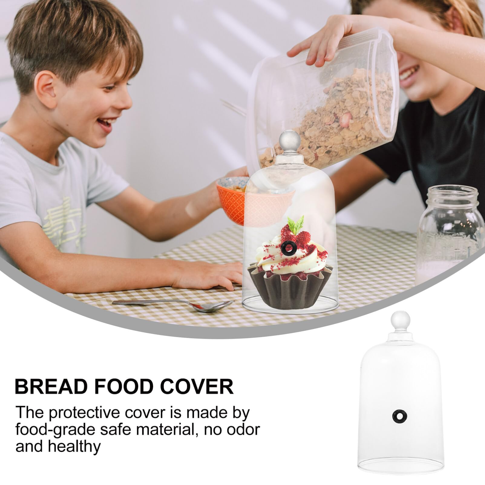 Cabilock 12-Inch Glass Cake Turntable with Bell Jar Dome Cover - Premium Cake Plate & Display Dome for Desserts, Pastries, Cupcakes & Food Presentation - Perfect for Baking, Decorating & Serving at Parties, Weddings & Events