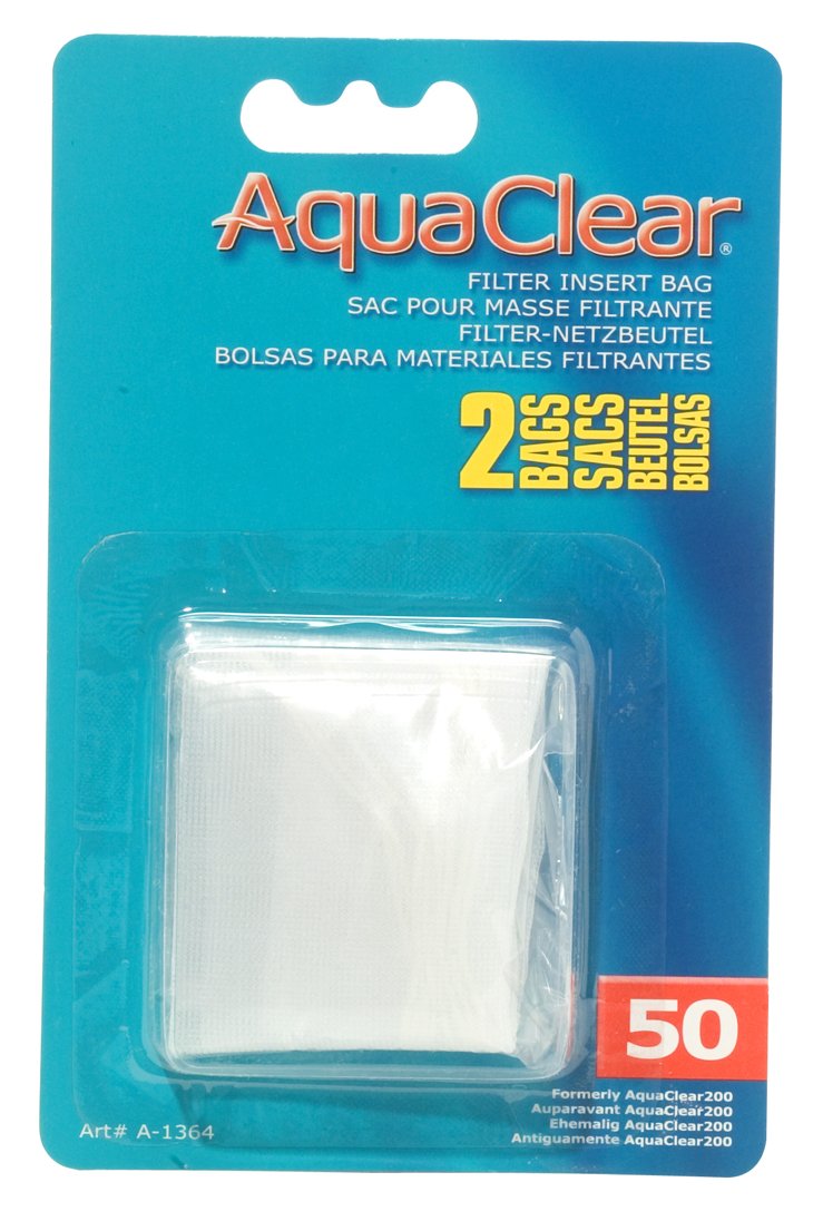 AquaClear 50 Nylon Filter Media Bags for Aquariums - 2 Pack (A1364) - Perfect for Fish Tank, Pond & Marine Filtration Systems