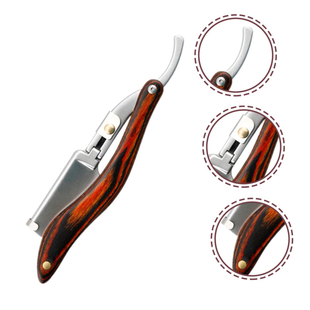 NOLITOY Professional Manual Face Shaver for Men - Stainless Steel Straight Razor & Grooming Scissors | Safe & Precise Beard Trimming Tool for Home & Travel Use