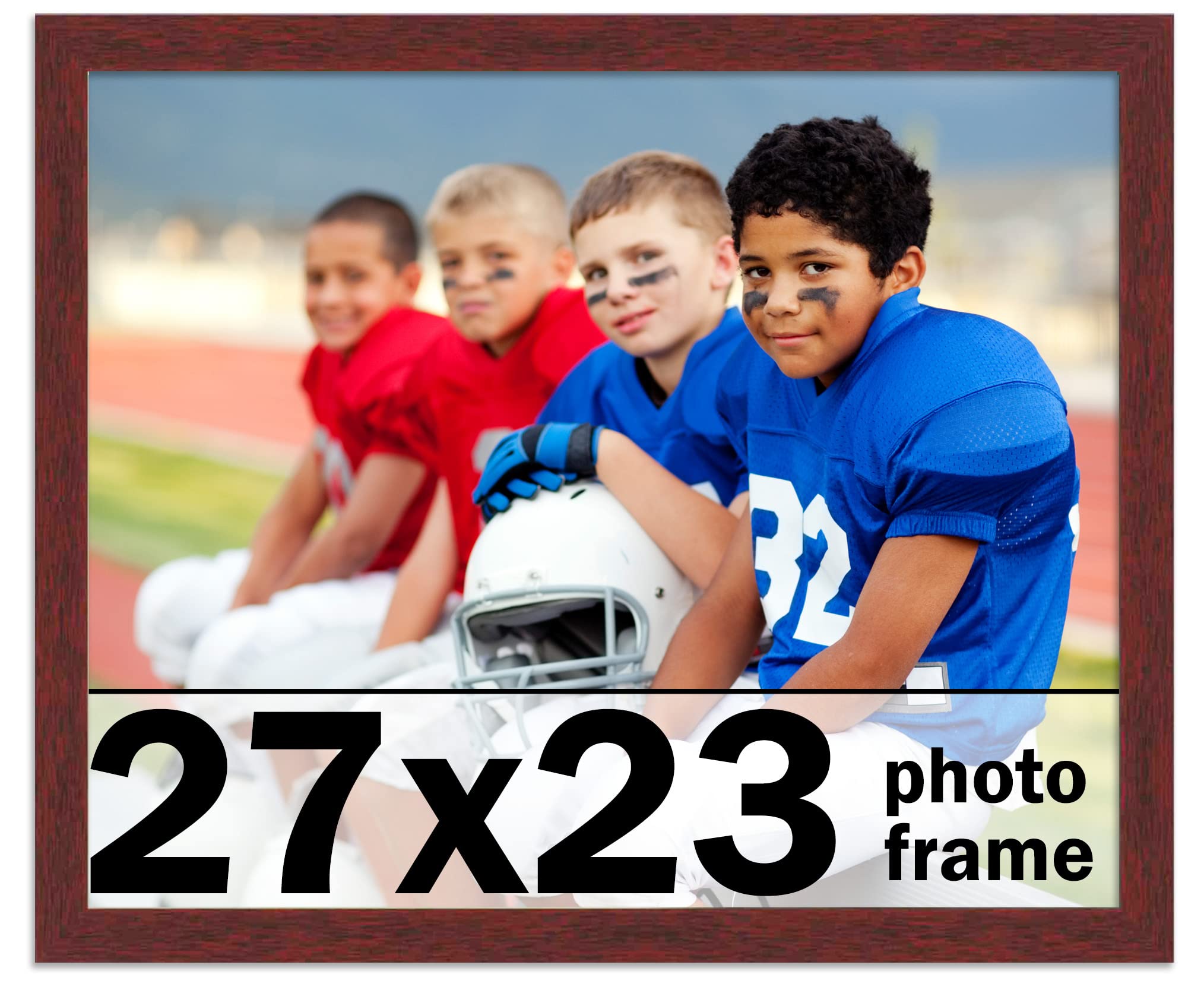 CountryArtHouse 27x23 Inch Solid Mahogany Wood Picture Frame with UV Acrylic, Acid-Free Foam Backing & Hanging Hardware - Perfect for Wall Decor, Family Photos, Art Display in Living Room, Bedroom or Office