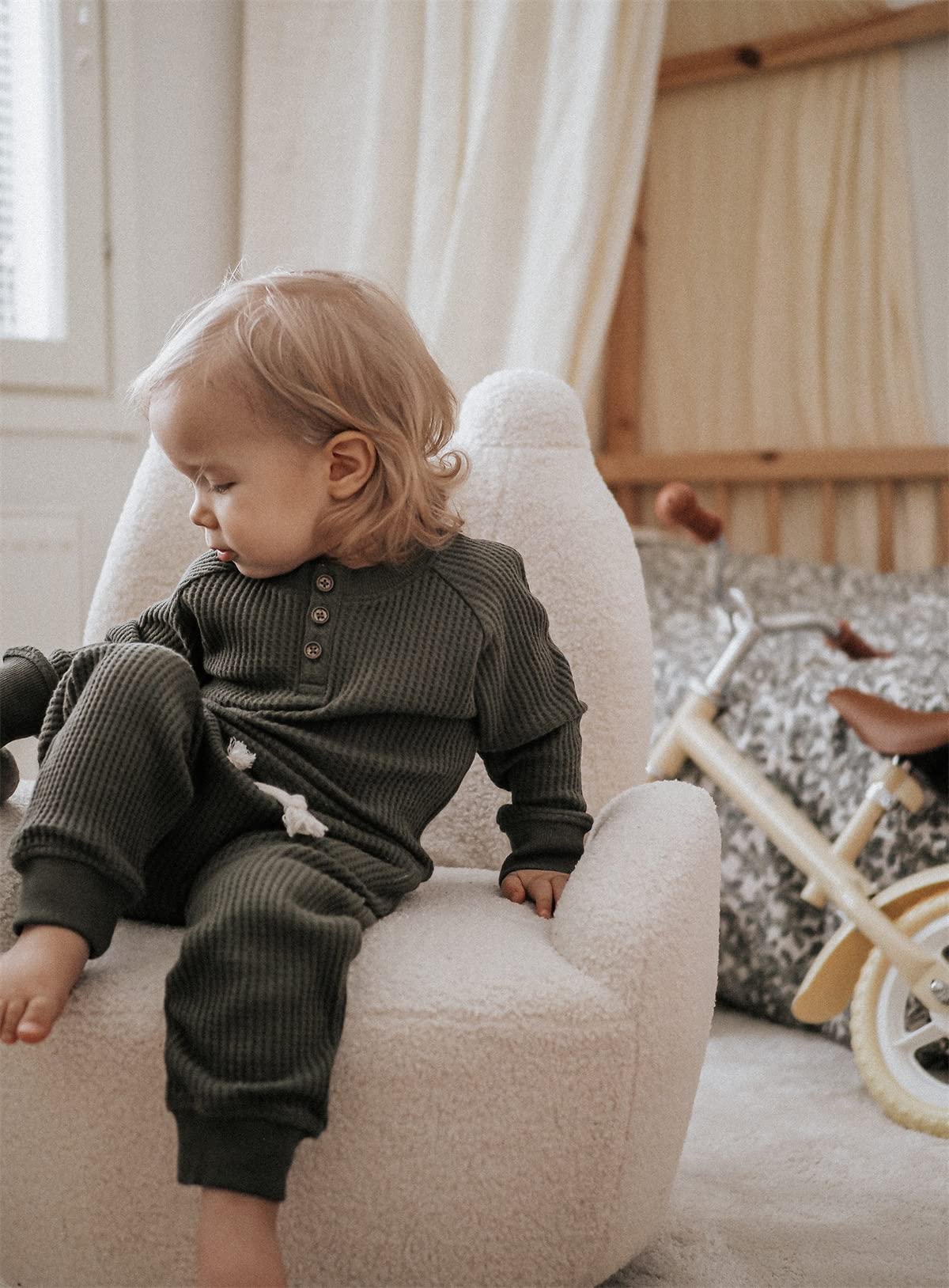 Winter Baby Clothes Set - Warm Pullover & Waffle Knit Pants for Newborn Toddler Boys & Girls | Cozy Fall Outfits for Playtime & Outdoor Adventures