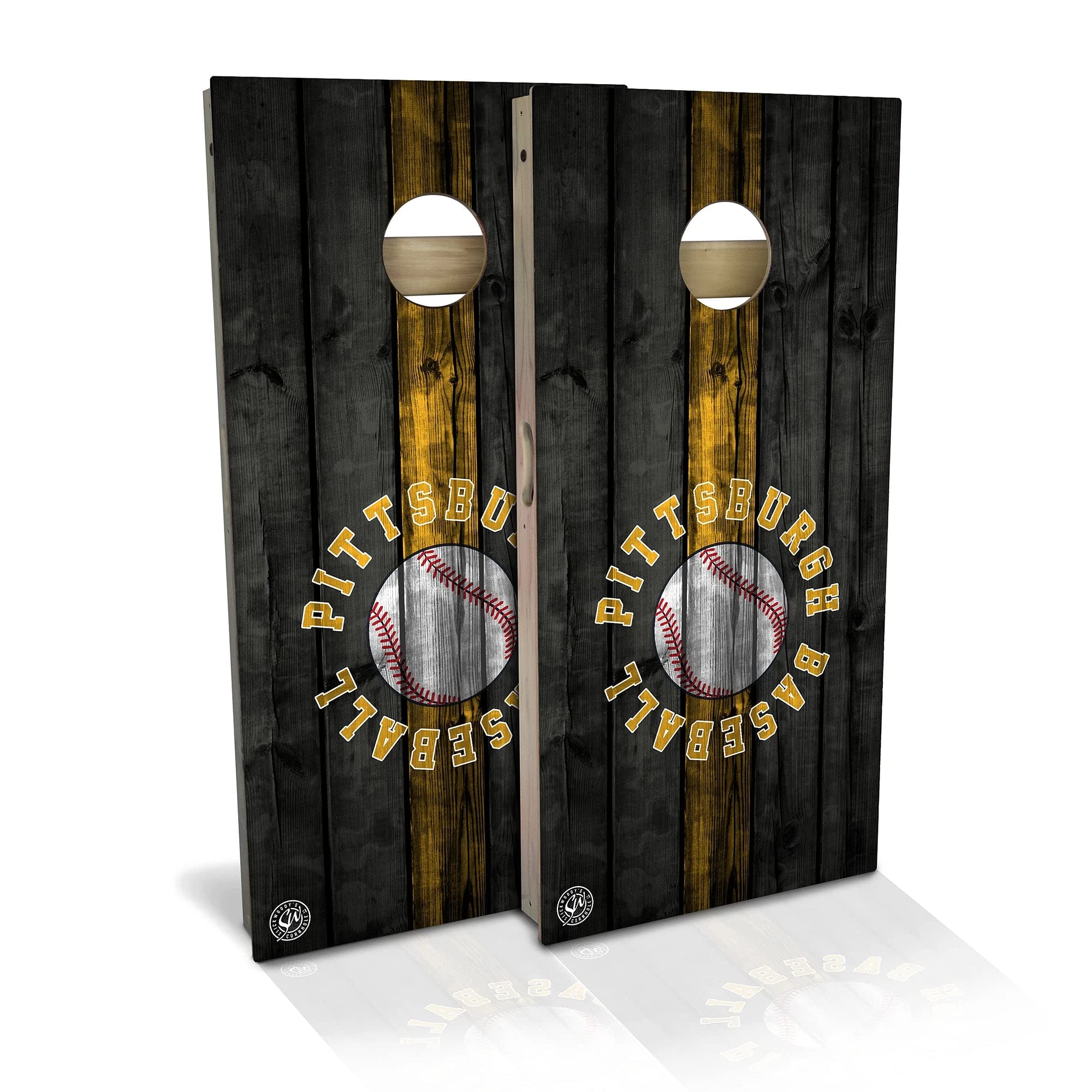 Pittsburgh City Themed Cornhole Game Set - 2 Regulation Size Boards & 8 Bean Bags - Premium Outdoor Tailgating & Backyard Party Game for Sports Fans & Family Fun
