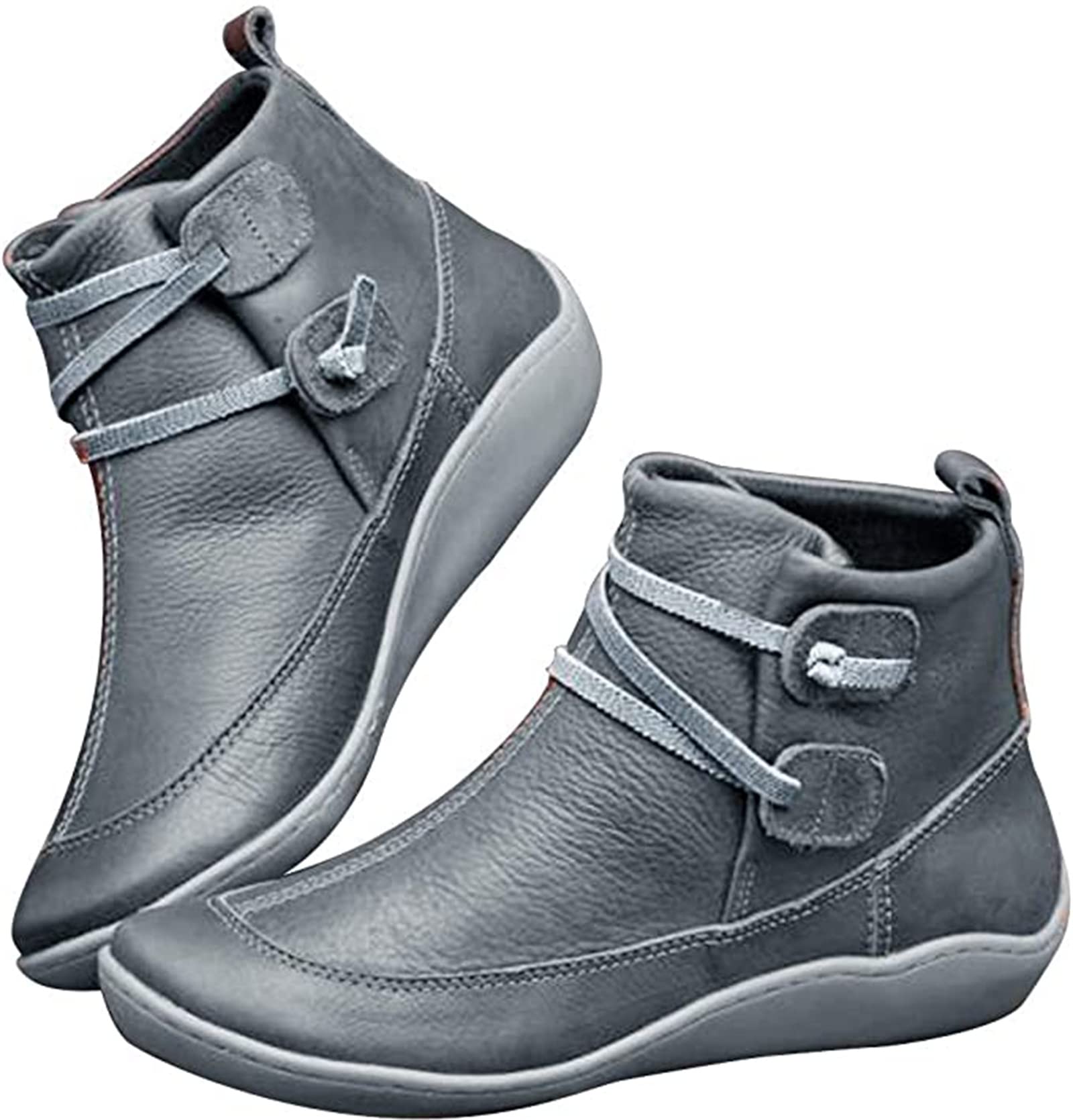 Lausiuoe Women's Ankle Booties - Sexy Low Heel Wedge Boots for Casual & Dressy Outfits | Western Style Fashion Shoes for Everyday Wear, Office & Night Out