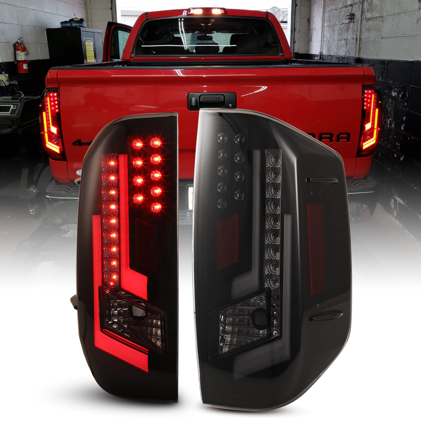 LED DRL Tail Lights for Toyota Tundra 2014-2021 - LED Turn Signal & Brake Light Assembly Replacement Kit - Perfect for Tundra Pickup Truck Upgrades & Night Driving Safety