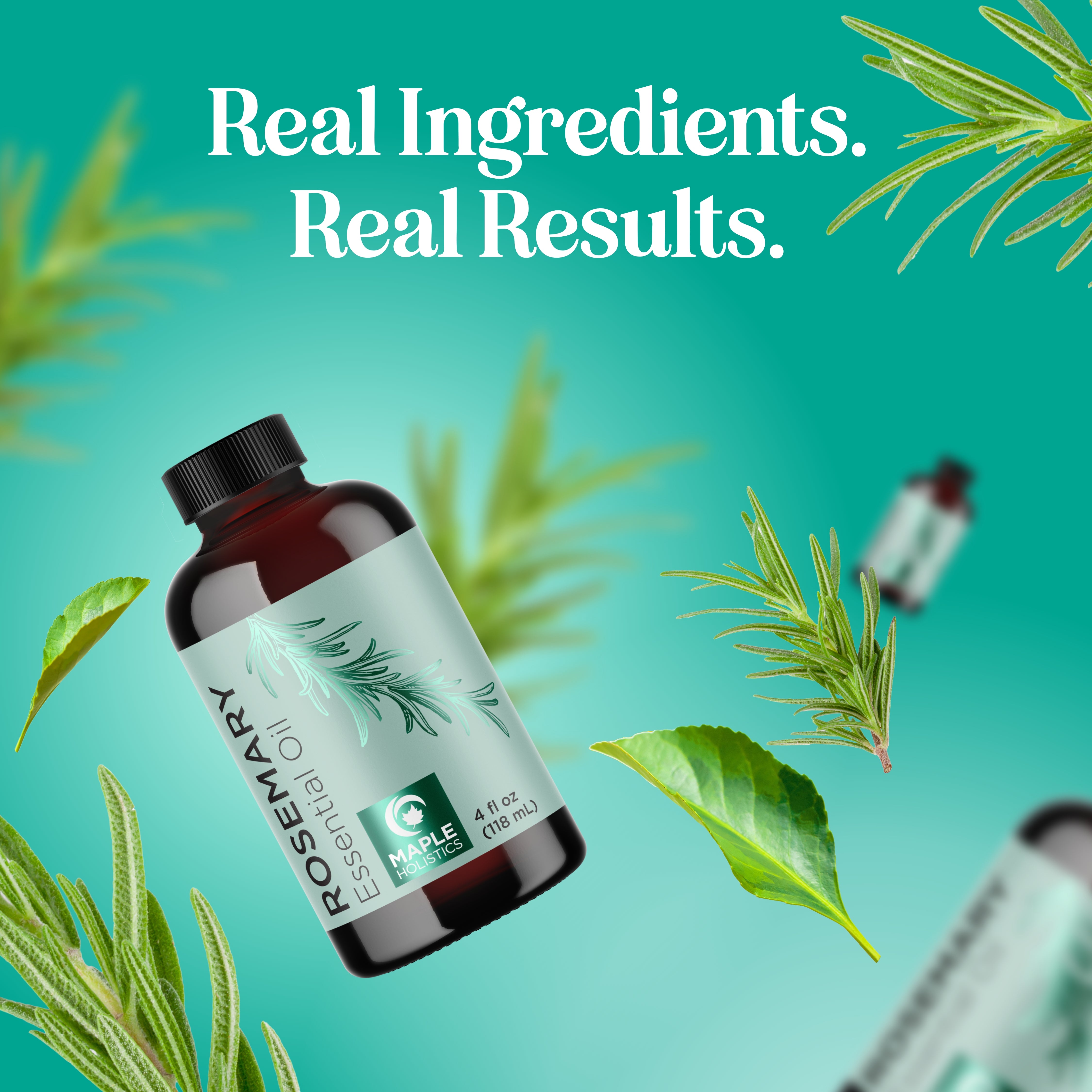 Pure Rosemary Essential Oil for Hair Growth & Stress Relief - 100% Natural Aromatherapy Oil for Diffusers, Massage & Skincare