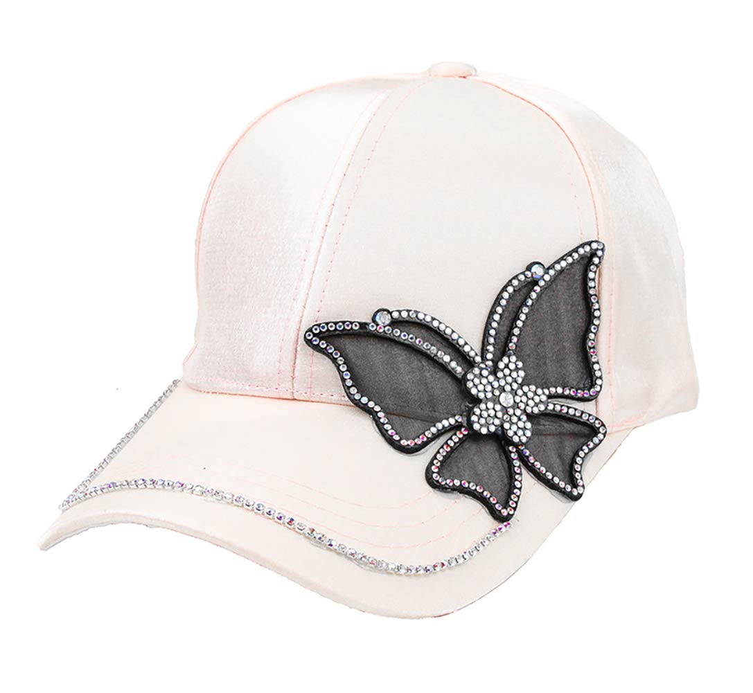 Butterfly Stone Patch Fashion Cap for Women - Stylish Embroidered Baseball Hat for Outdoor Activities, Sports, and Casual Wear