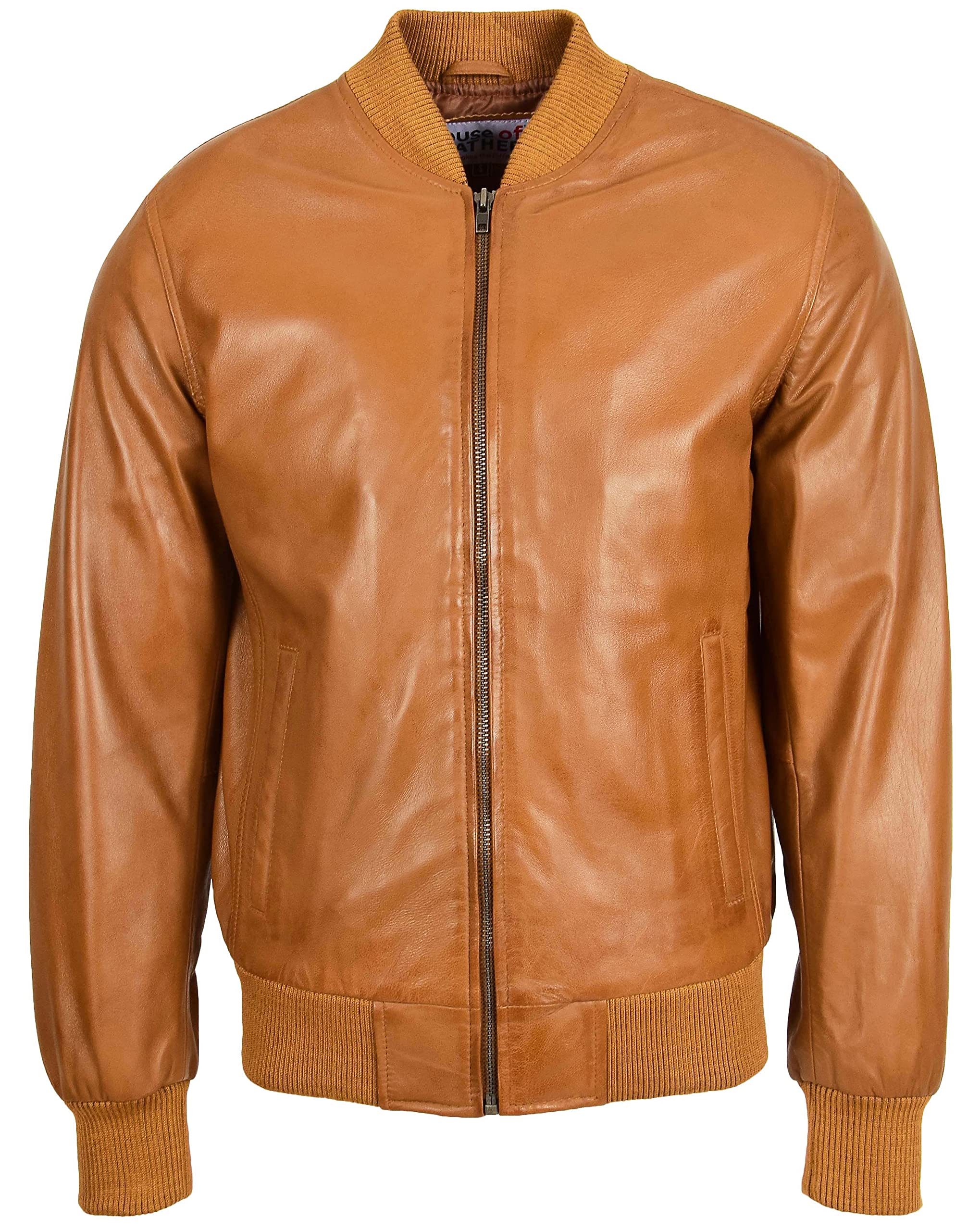 Men's Genuine Leather Bomber Jacket MA-1 Varsity Style Ryan - Classic Aviator Flight Jacket for Casual Wear & Motorcycle Riding