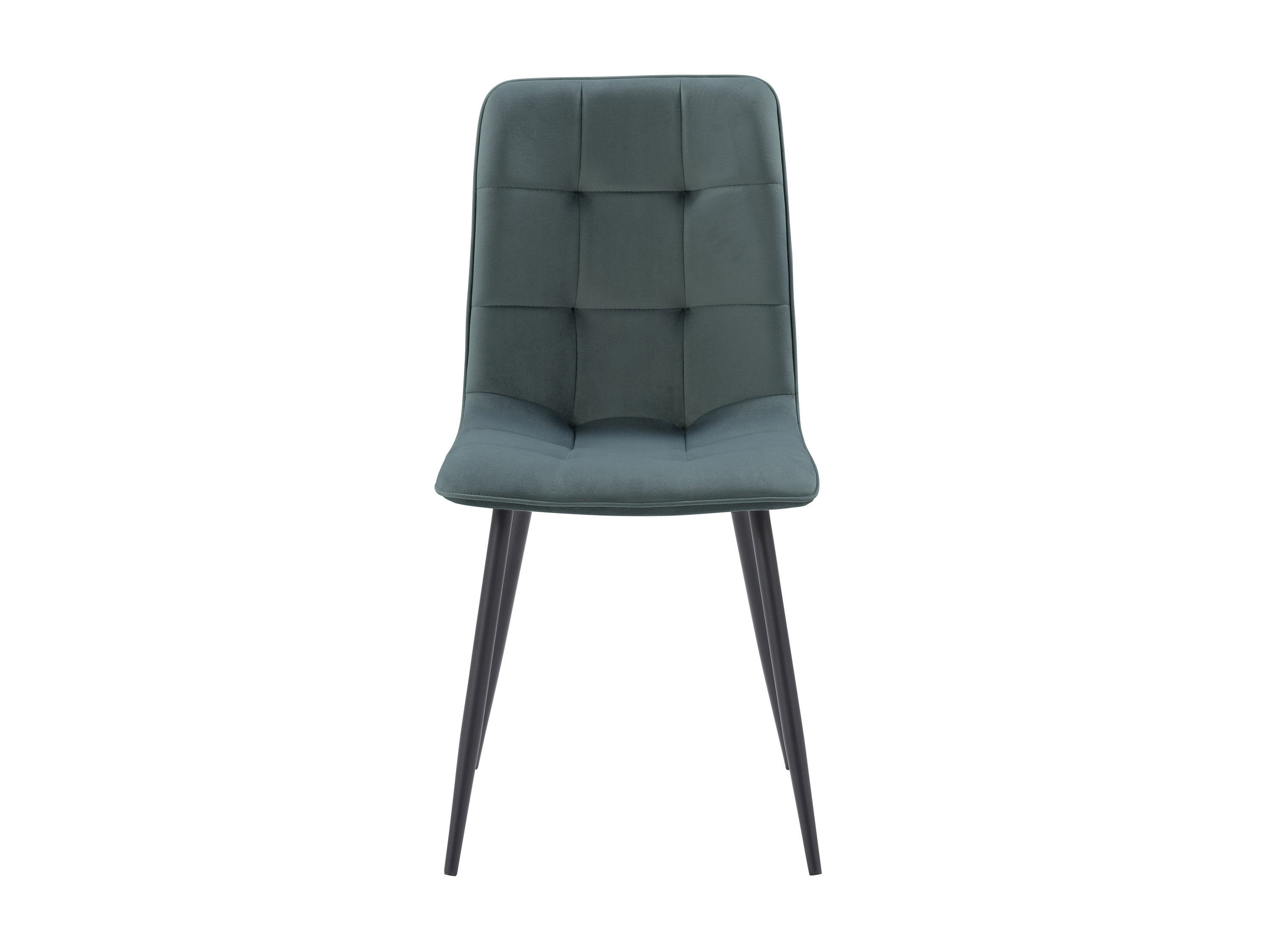Teal Grey Velvet Upholstered Dining Chairs - Set of 2 Modern Comfortable Kitchen Chairs for Dining Room, Breakfast Nook, and Home Decor