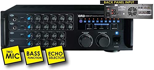 EMB Pro 700W Digital Rack Mount Karaoke Mixer Amplifier with Bluetooth, USB, Echo - Professional Audio System for Home Theater, DJ Parties & Live Performances