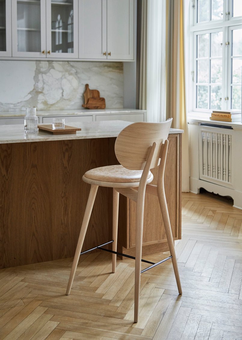 Modern High Stool with Backrest - Ergonomic Bar Stool for Kitchen Island, Breakfast Nook & Home Office - Durable & Comfortable by Mater