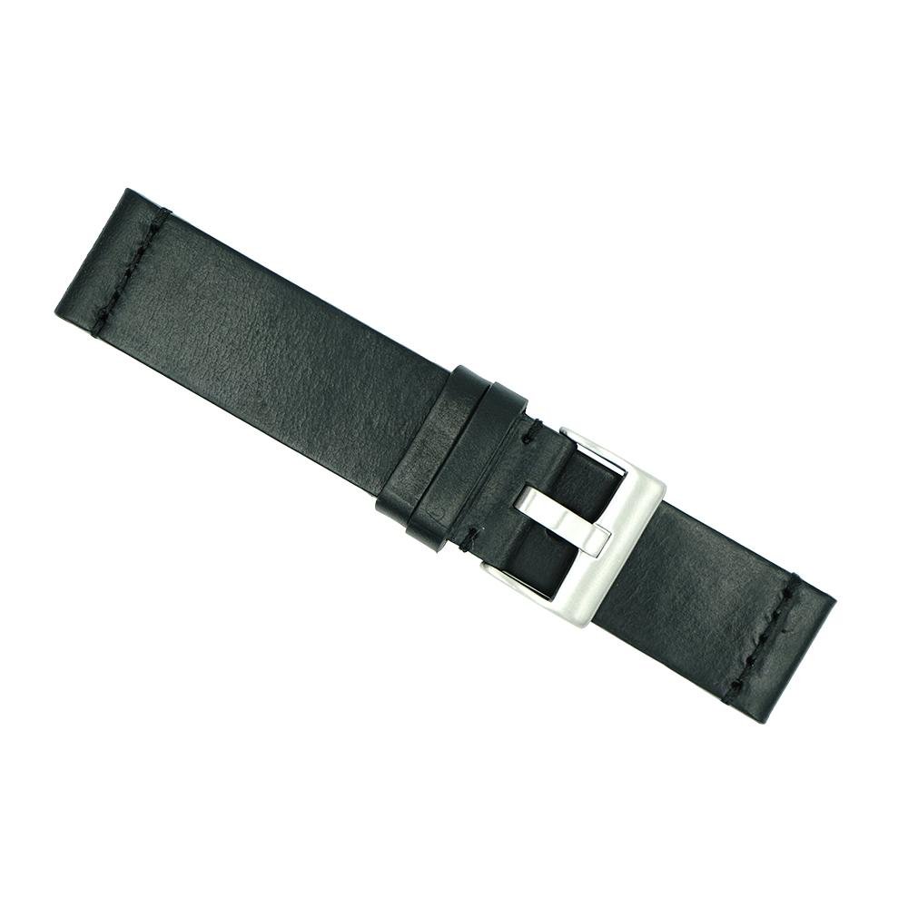 Hadley-Roma 20mm Horween Leather Watch Strap for Men - Matte Black, Durable & Stylish