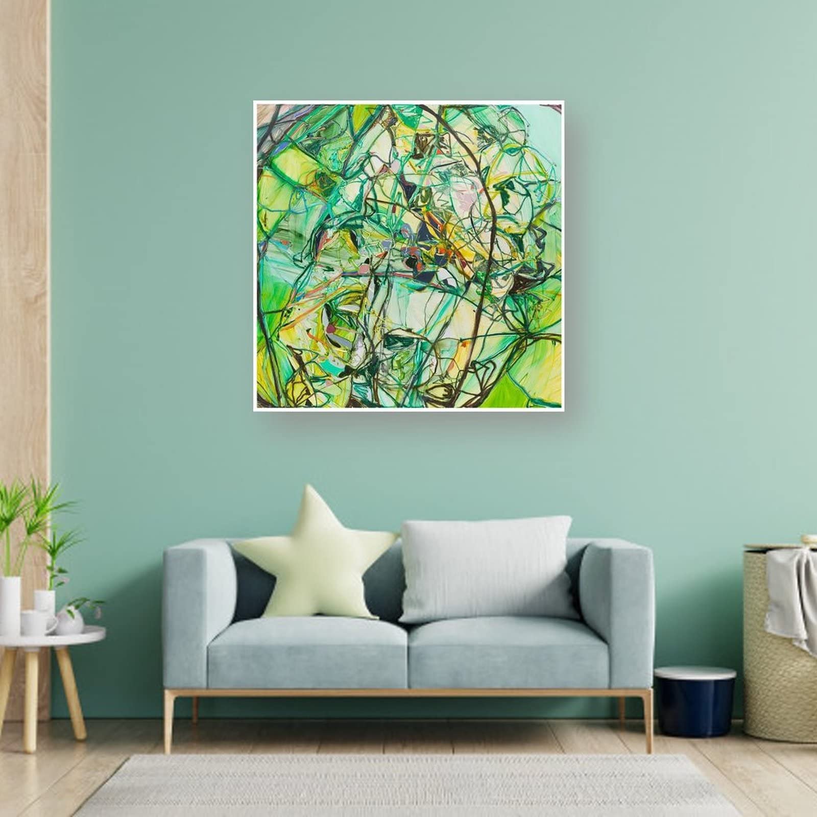 Abstract Oil Painting Wall Art Poster - Mosaicked Utterance by Jade Fadojutimi | London Artist Born 1993 | Canvas Scroll for Living Room, Bedroom & Office Decor