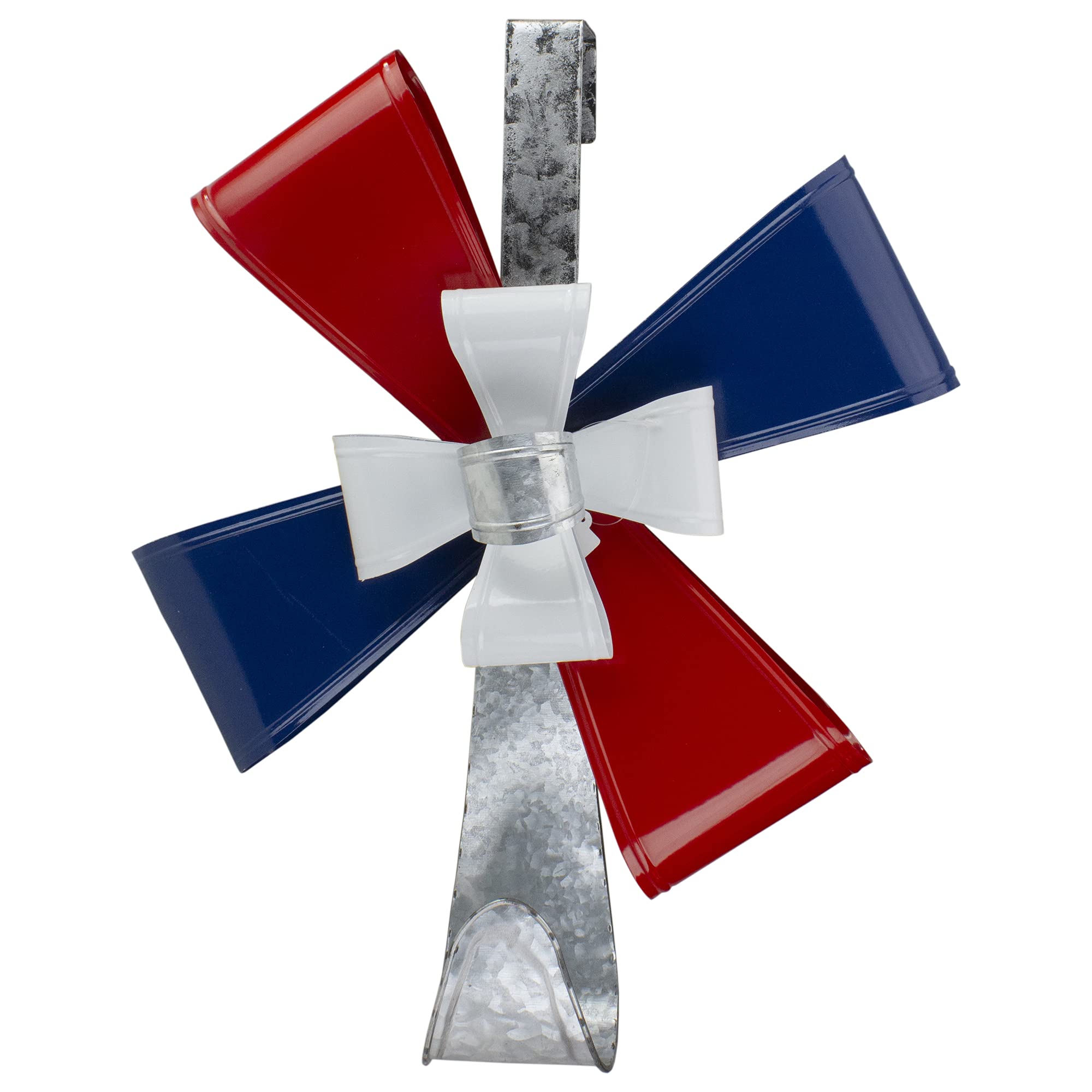 GCI Blue and Red Patriotic Christmas Wreath Hanger - Rustproof Metal Door Hook for Holiday Decorations (Perfect for Front Door, Fireplace & Seasonal Home Decor)