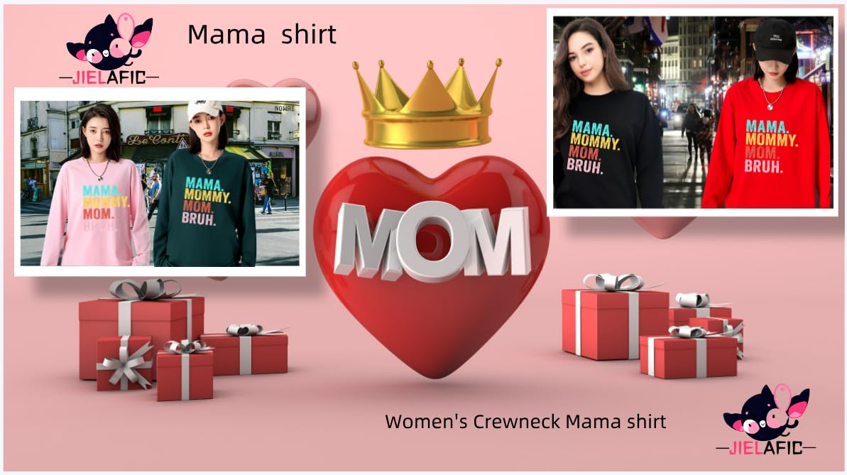 Funny Mama Graphic T-Shirt for Women - Letter Printed Mom Bruh Tee | Casual Wear, Gift for Moms, Family Outfits