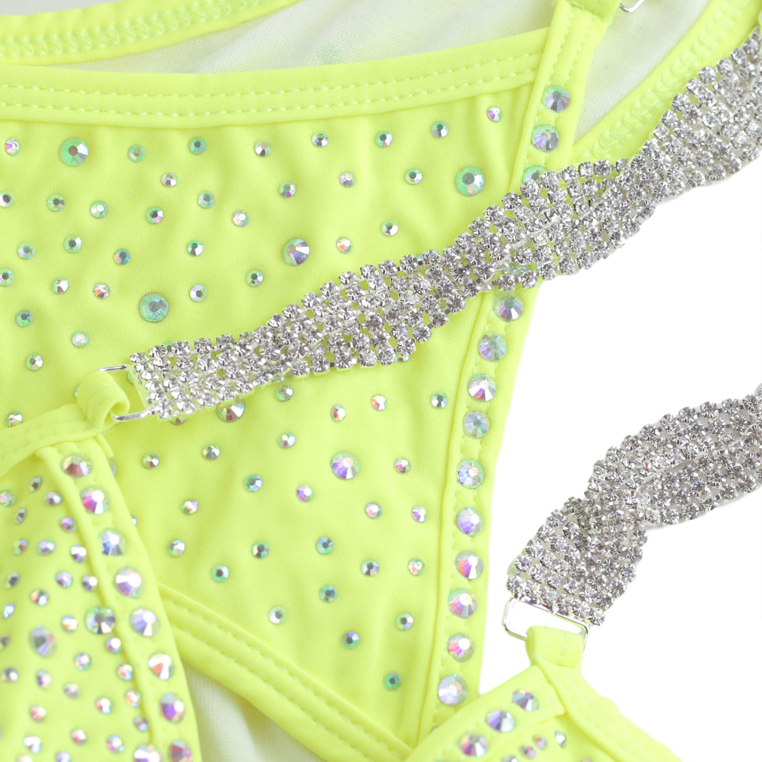 IFBB Competition Bikini Suit - High-Quality Neon Yellow Designer NPC Swimsuit for Bodybuilding Shows | Perfect for Fitness Competitions & Beach Wear